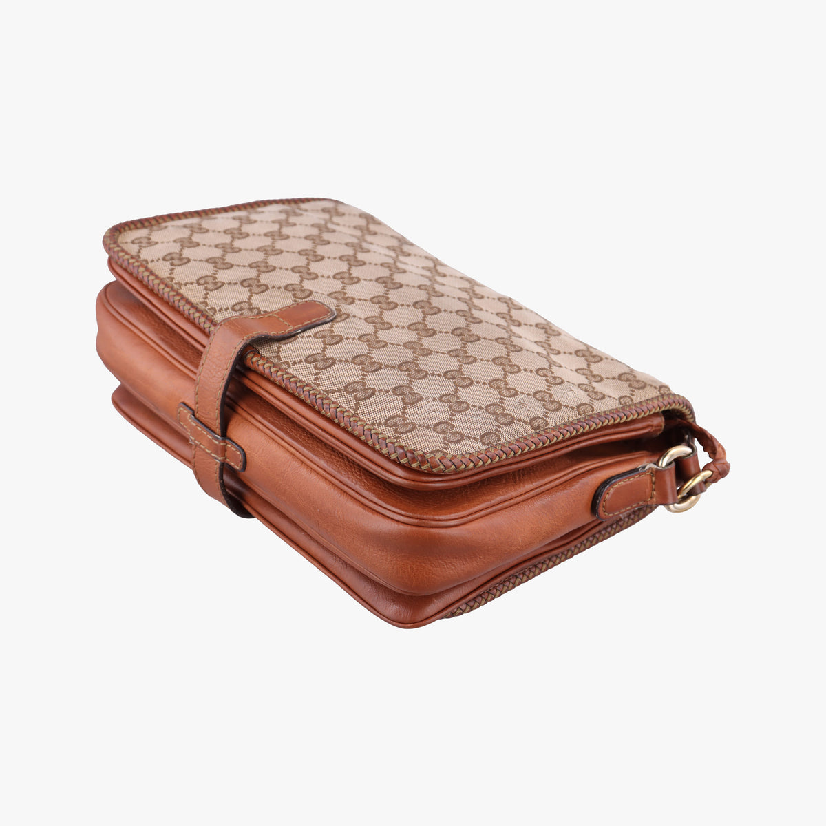 Pre-owned Gucci Marrakech Messenger Beige x Brown canvas x Leather 257024 shoulderbag | stylenewstar