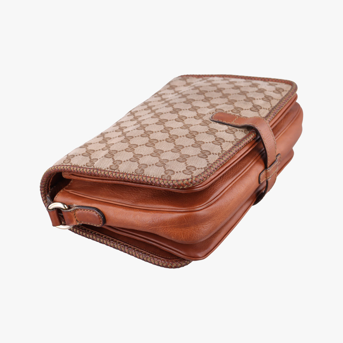 Pre-owned Gucci Marrakech Messenger Beige x Brown canvas x Leather 257024 shoulderbag | stylenewstar