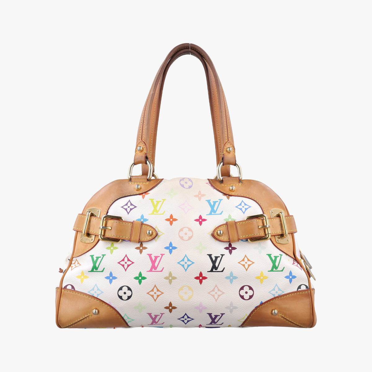 Pre-owned Louis Vuitton CLAUDIA white Monogram Multicolor M40193 shoulderbag | stylenewstar