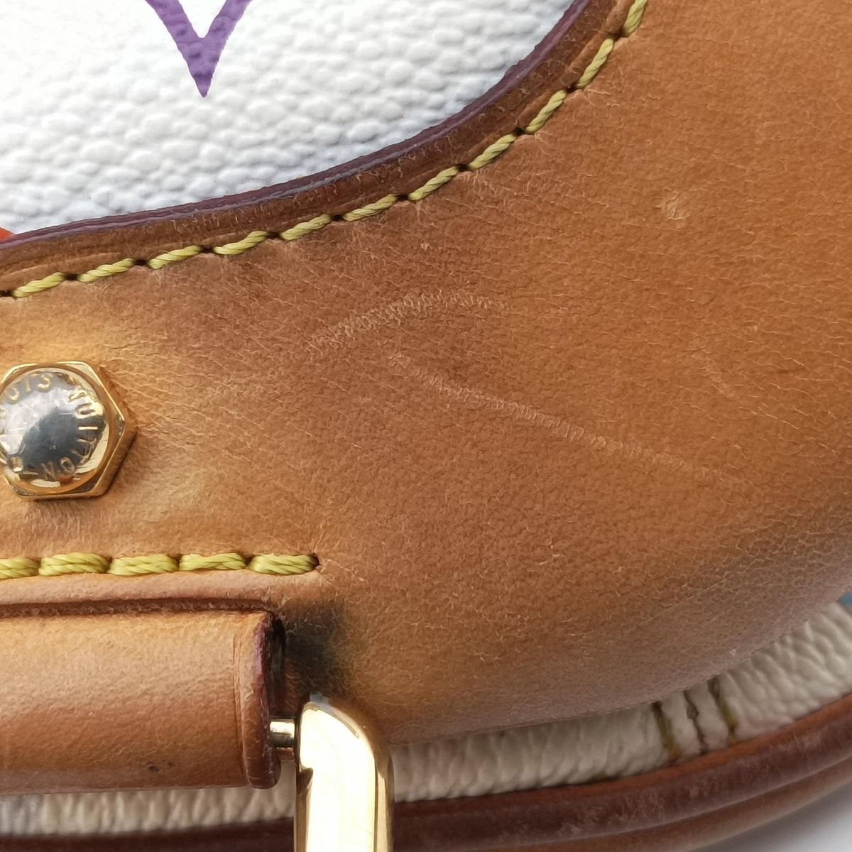Pre-owned Louis Vuitton CLAUDIA white Monogram Multicolor M40193 shoulderbag | stylenewstar