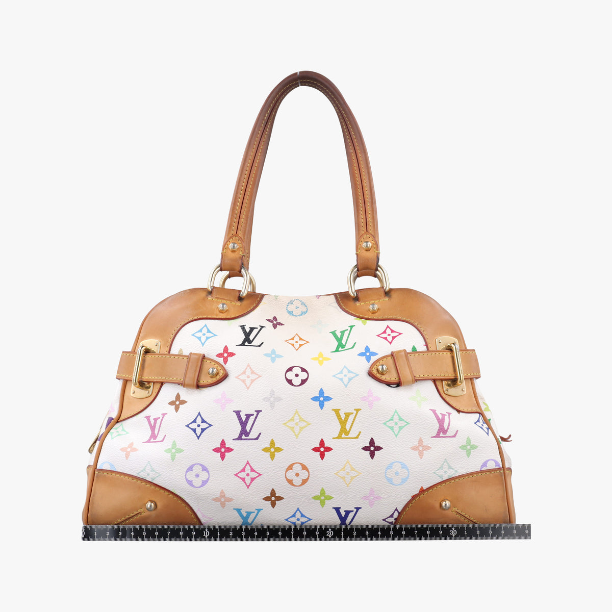 Pre-owned Louis Vuitton CLAUDIA white Monogram Multicolor M40193 shoulderbag | stylenewstar