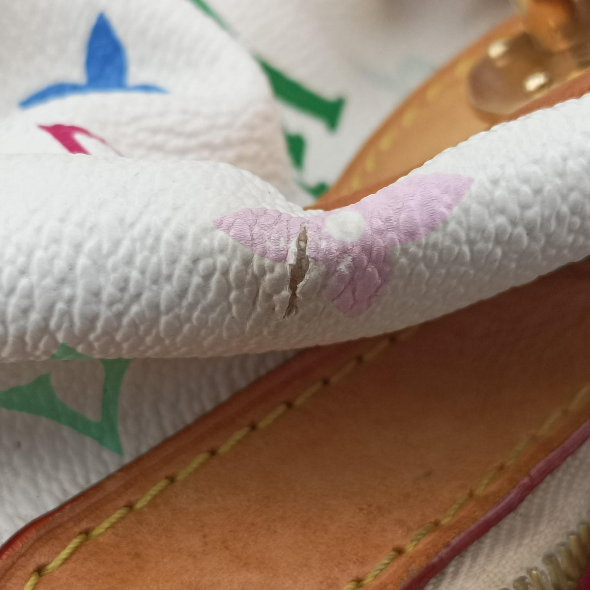 Pre-owned Louis Vuitton CLAUDIA white Monogram Multicolor M40193 shoulderbag | stylenewstar