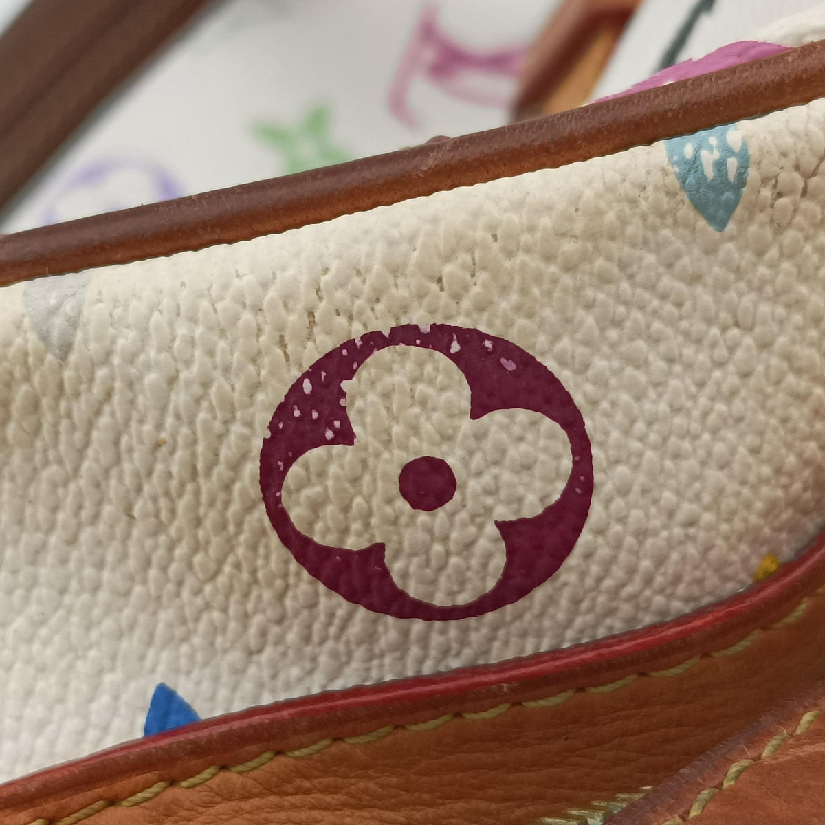 Pre-owned Louis Vuitton CLAUDIA white Monogram Multicolor M40193 shoulderbag | stylenewstar