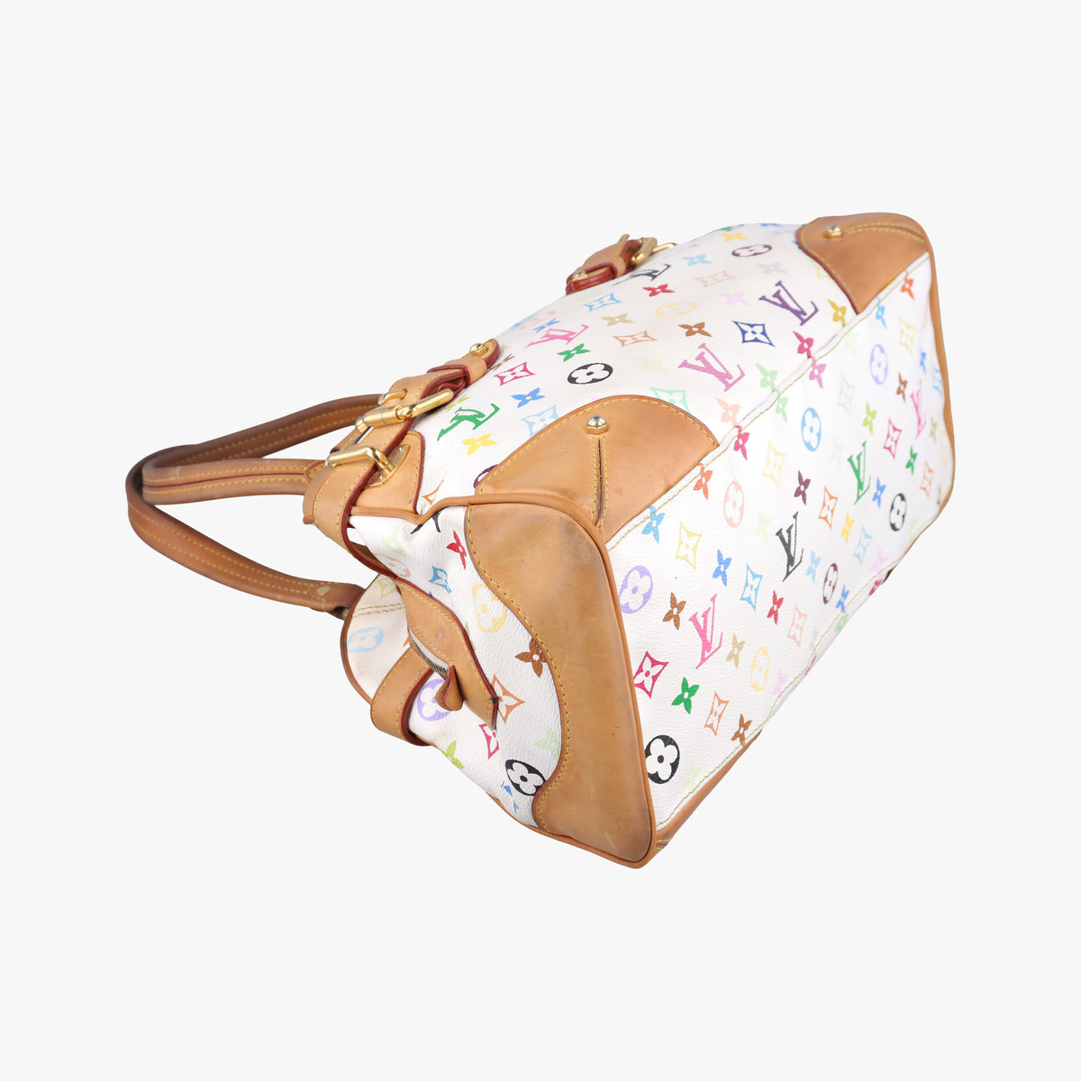 Pre-owned Louis Vuitton CLAUDIA white Monogram Multicolor M40193 shoulderbag | stylenewstar
