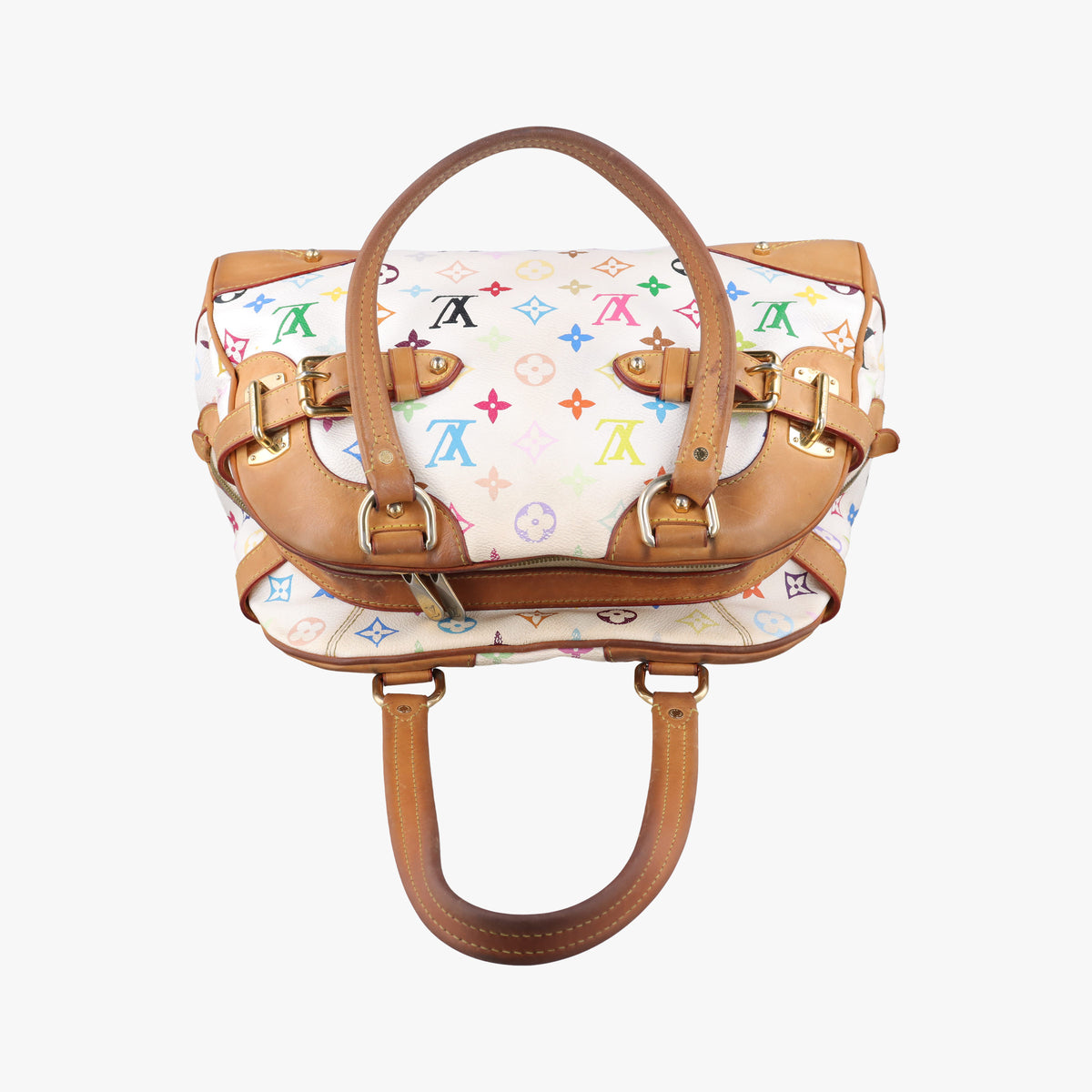 Pre-owned Louis Vuitton CLAUDIA white Monogram Multicolor M40193 shoulderbag | stylenewstar