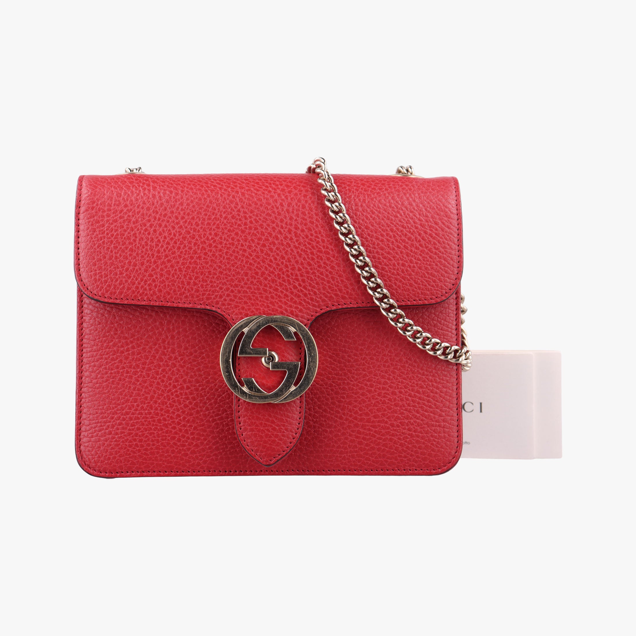 Pre-owned Gucci Interlocking G Red Leather 510304 shoulderbag | stylenewstar