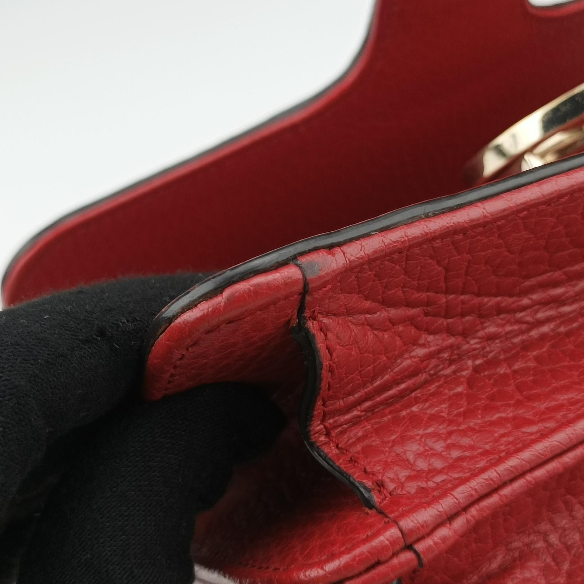 Pre-owned Gucci Interlocking G Red Leather 510304 shoulderbag | stylenewstar