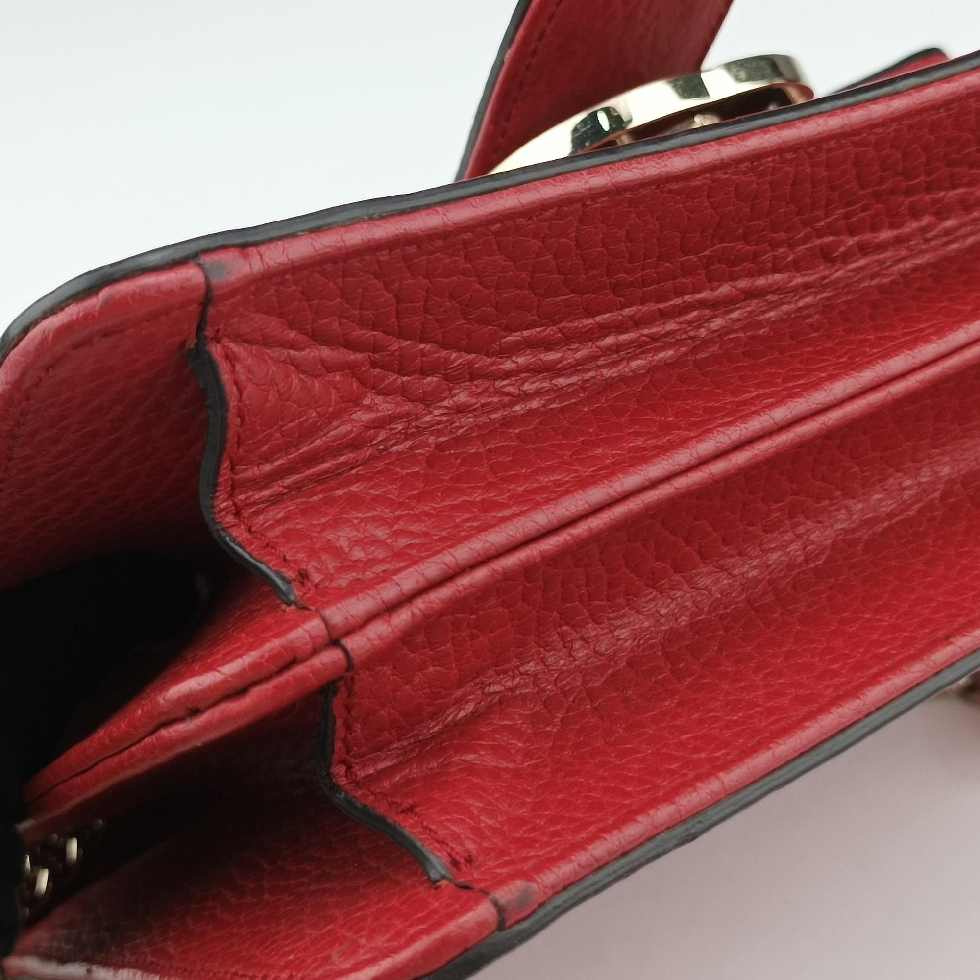 Pre-owned Gucci Interlocking G Red Leather 510304 shoulderbag | stylenewstar