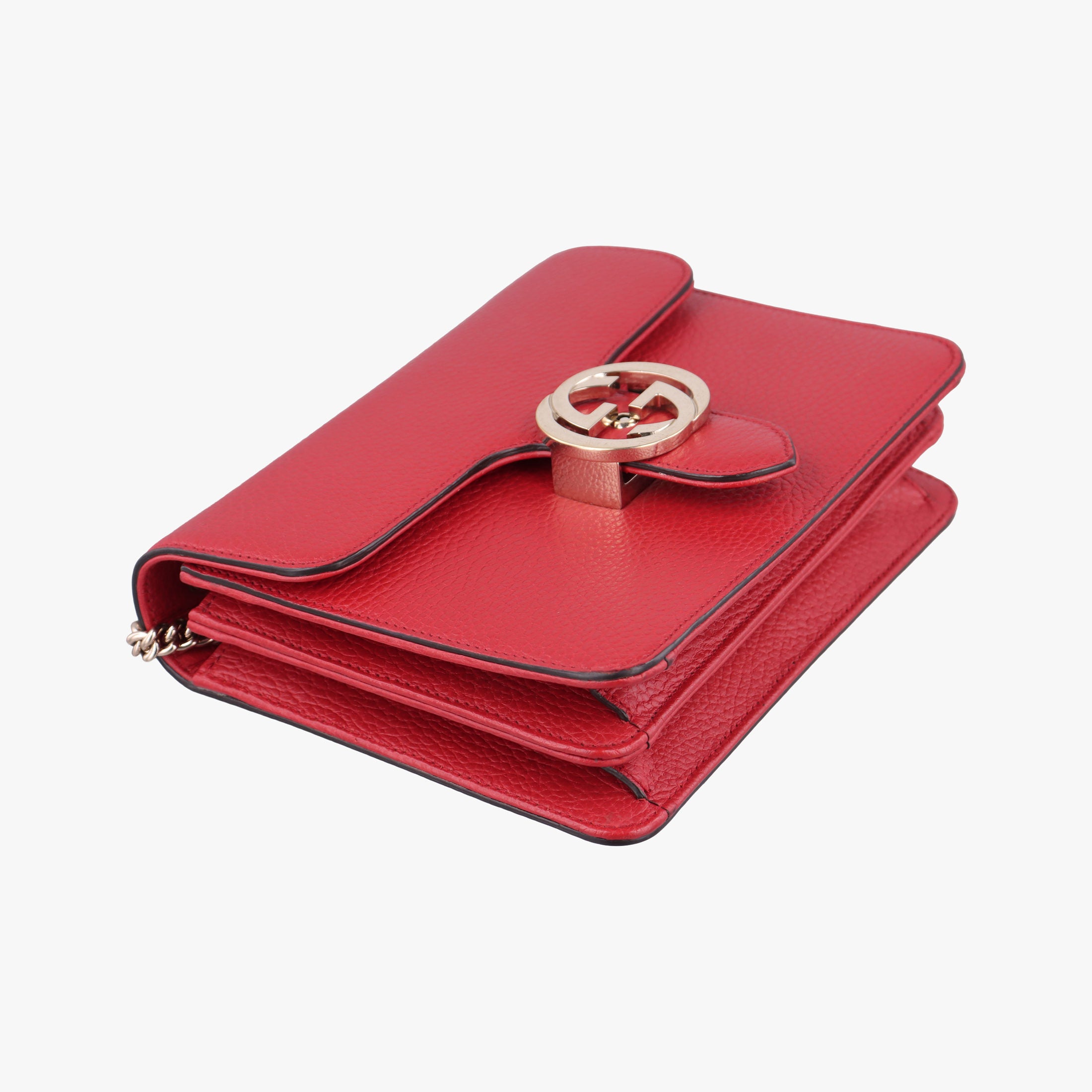 Pre-owned Gucci Interlocking G Red Leather 510304 shoulderbag | stylenewstar