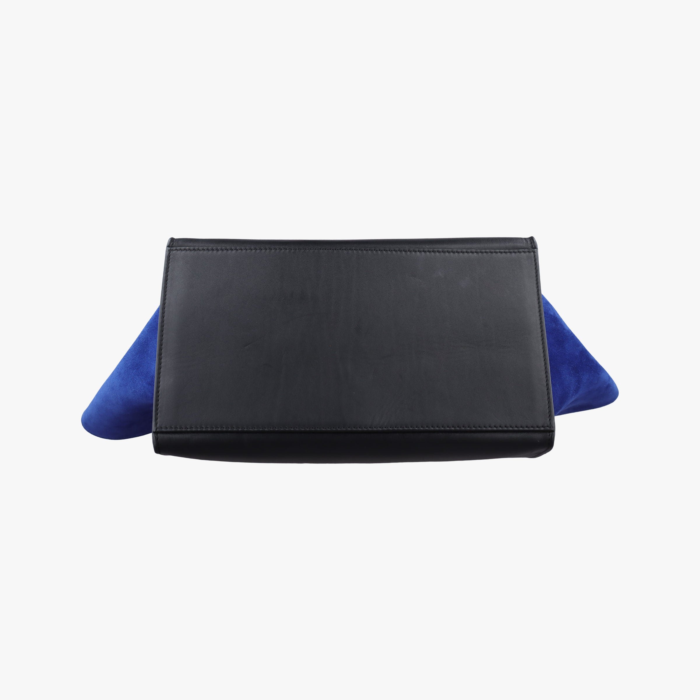 Pre-owned Celine Trapeze Beige×black×blue Suede × leather  shoulderbag | stylenewstar
