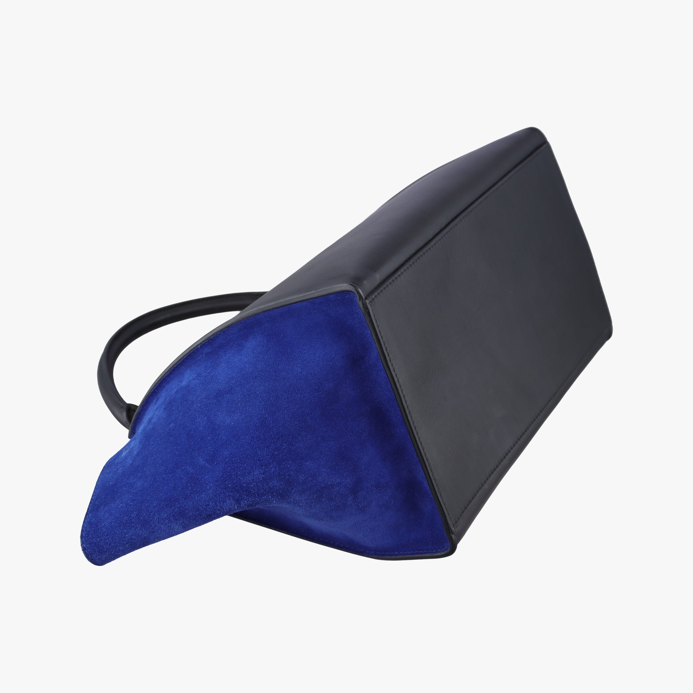 Pre-owned Celine Trapeze Beige×black×blue Suede × leather  shoulderbag | stylenewstar
