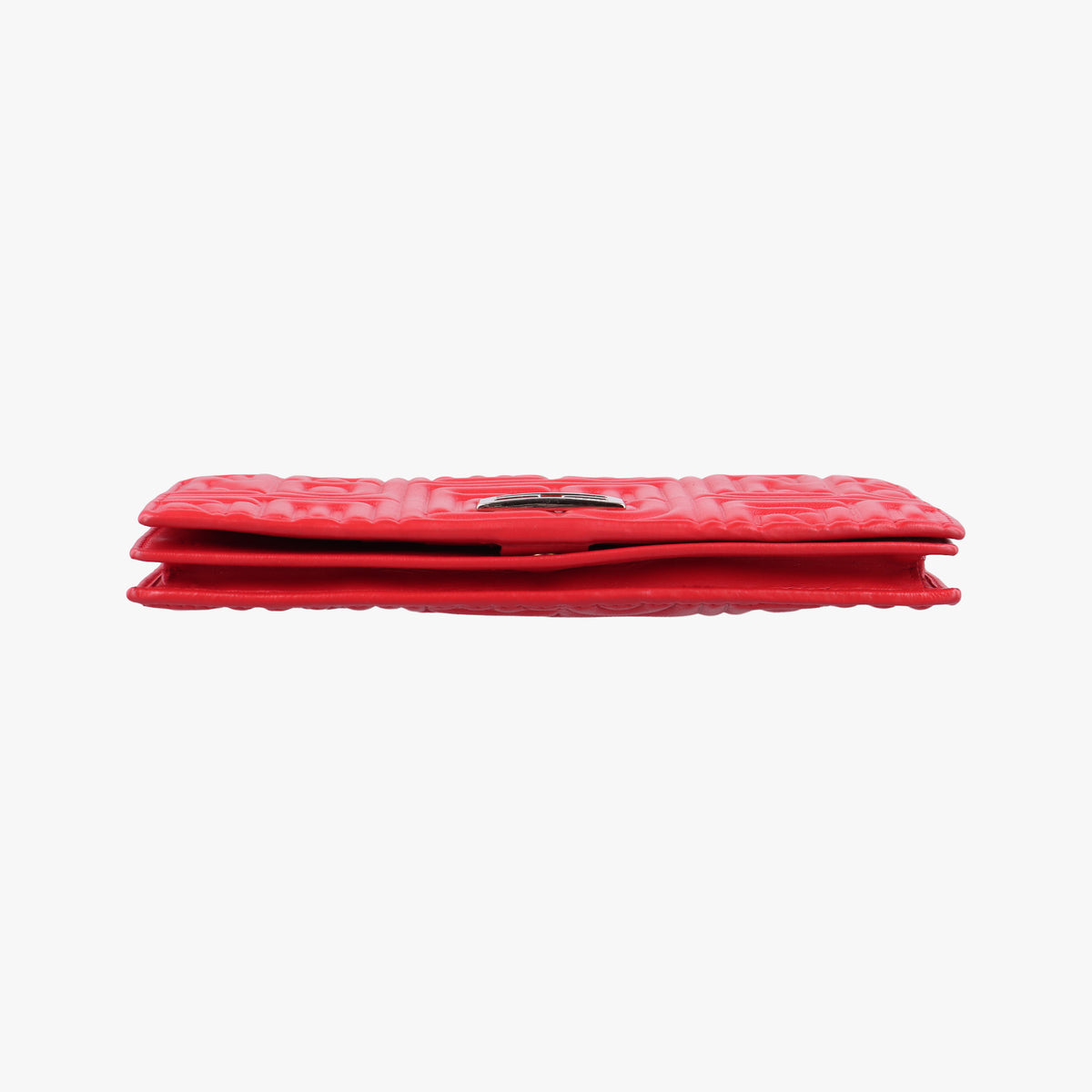 Pre-owned Fendi Embossed Logo Red lambskin 8M0219 shoulderbag | stylenewstar