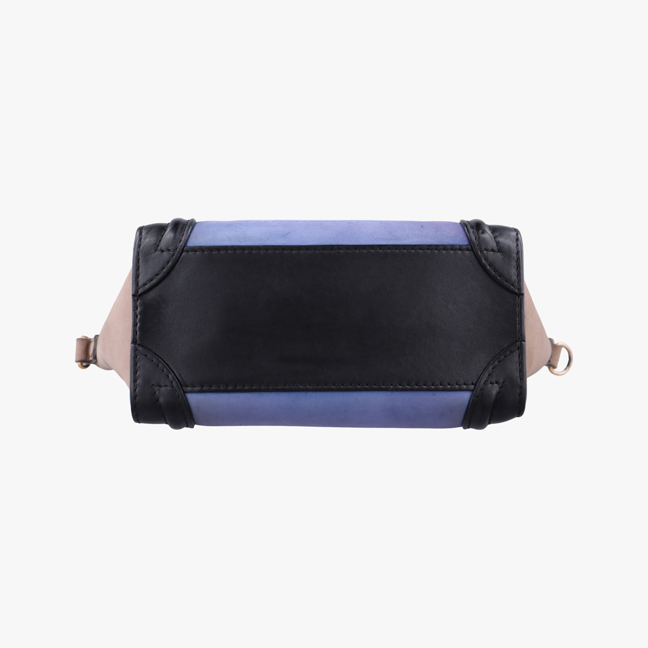 Vintage Celine luggage nano shopper Blue×Black×Beige Leather×Suede  shoulderbag | stylenewstar