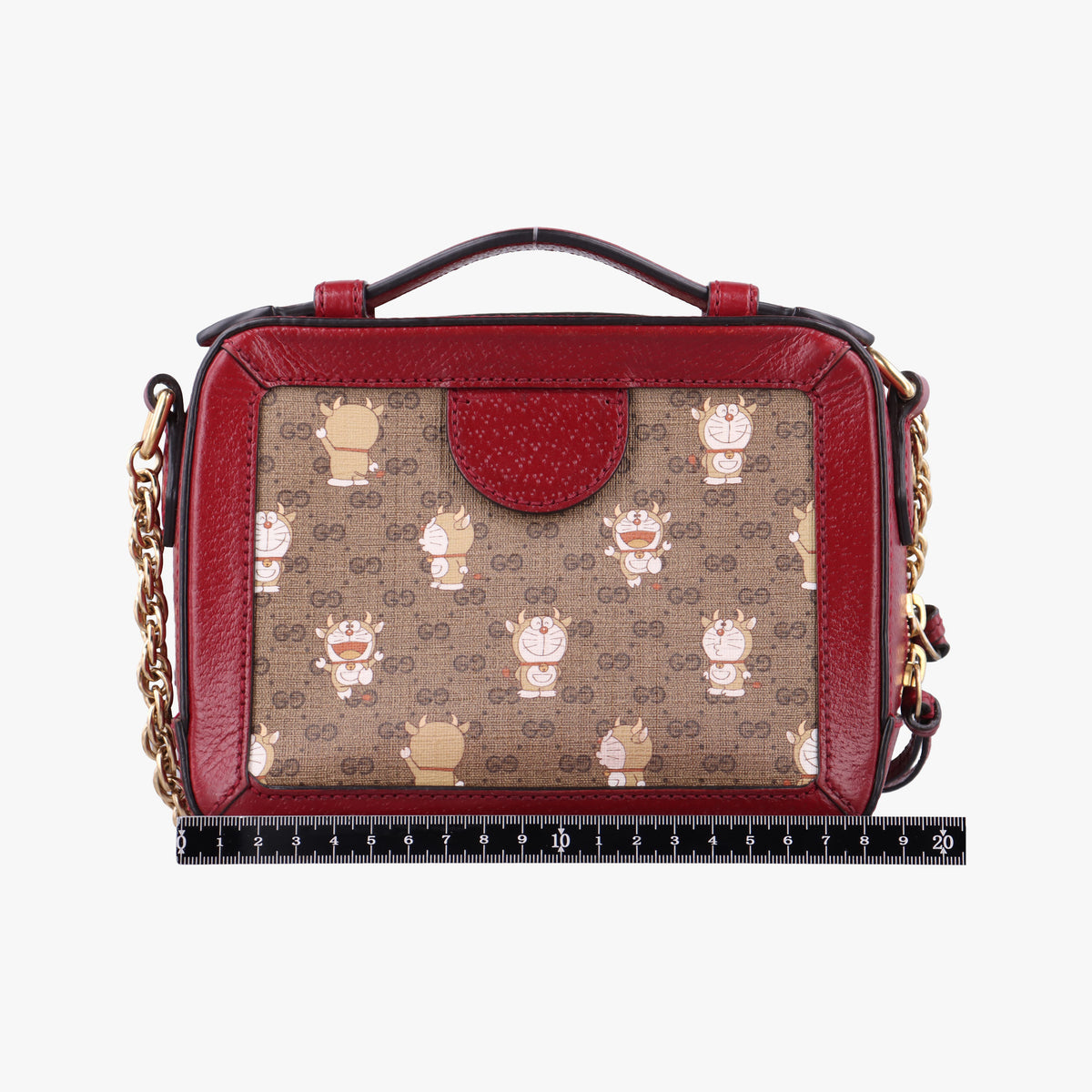 Pre-owned Gucci Doraemon collaboration Red×beige×multi PVC coated canvas×Leather 655596 shoulderbag | stylenewstar