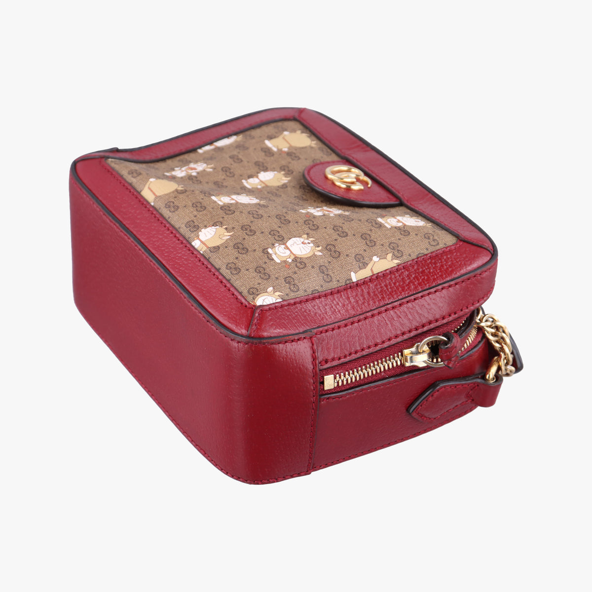 Pre-owned Gucci Doraemon collaboration Red×beige×multi PVC coated canvas×Leather 655596 shoulderbag | stylenewstar