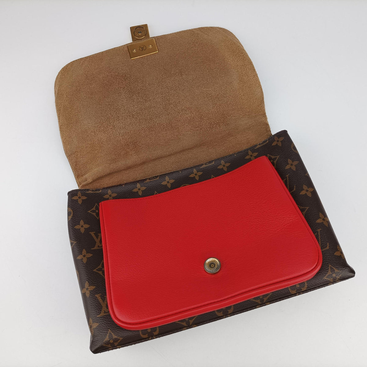 Pre-owned Louis Vuitton MARIGNAN Brown×COQUELICOT Monogram Canvas×calf leather M44544 shoulderbag | stylenewstar