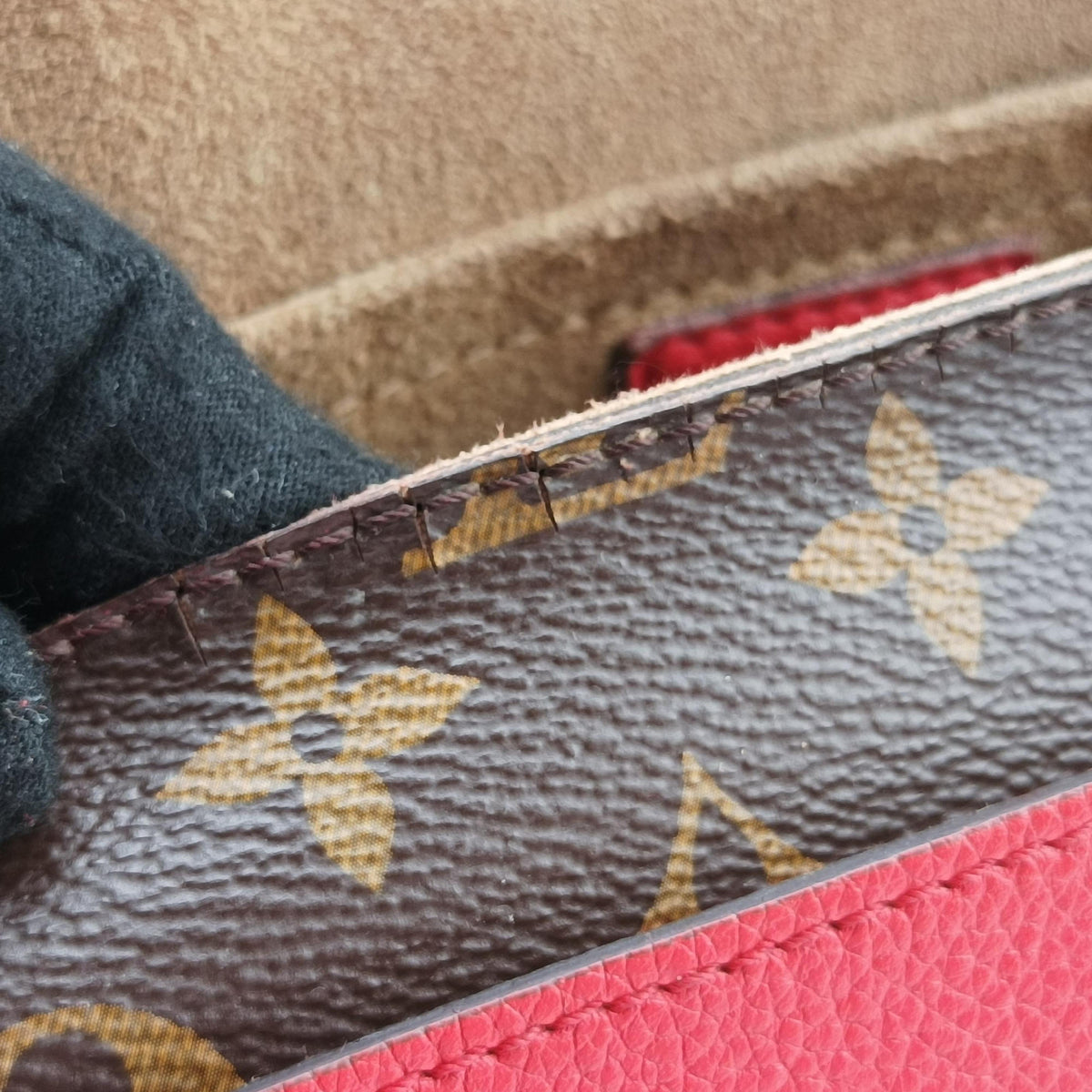 Pre-owned Louis Vuitton MARIGNAN Brown×COQUELICOT Monogram Canvas×calf leather M44544 shoulderbag | stylenewstar