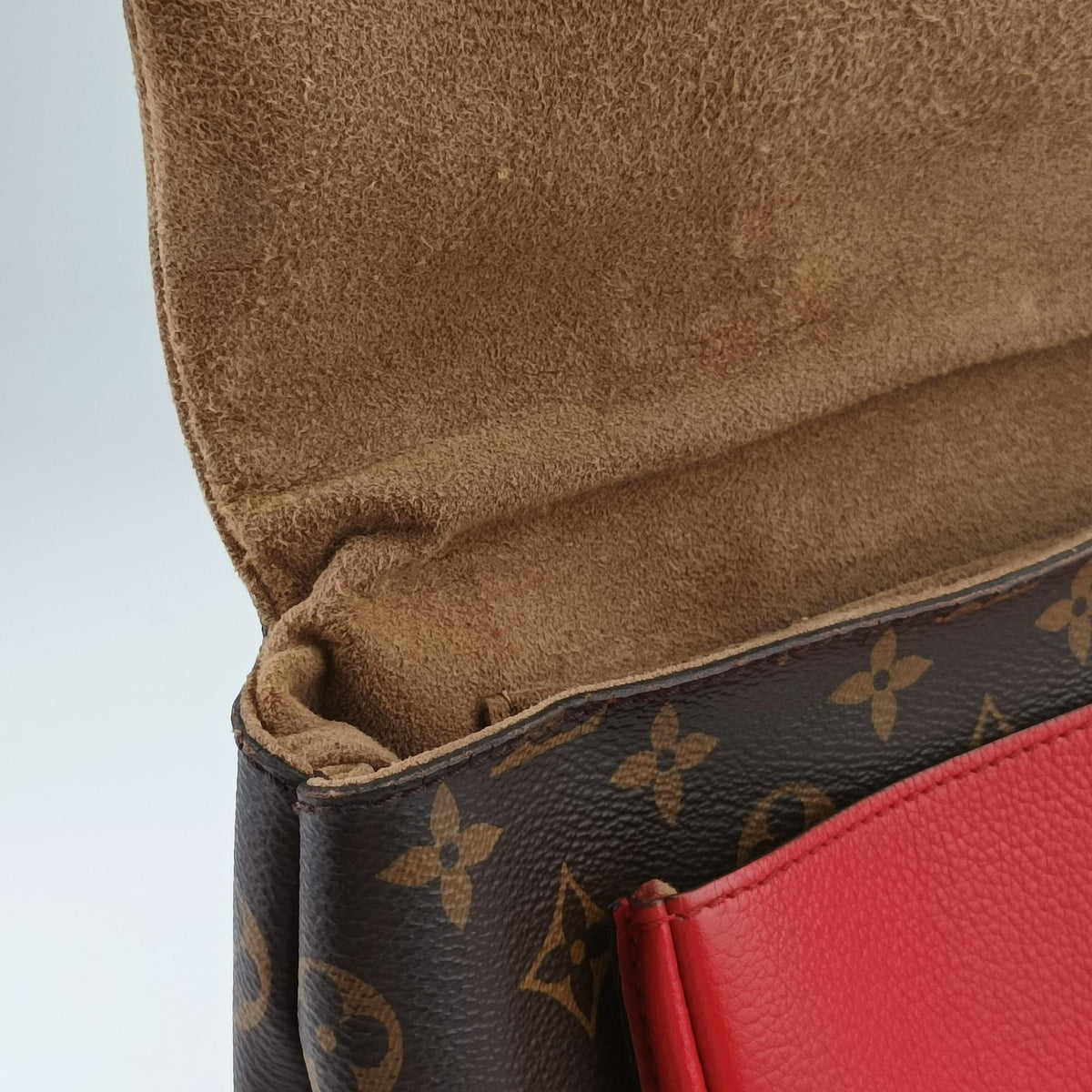 Pre-owned Louis Vuitton MARIGNAN Brown×COQUELICOT Monogram Canvas×calf leather M44544 shoulderbag | stylenewstar