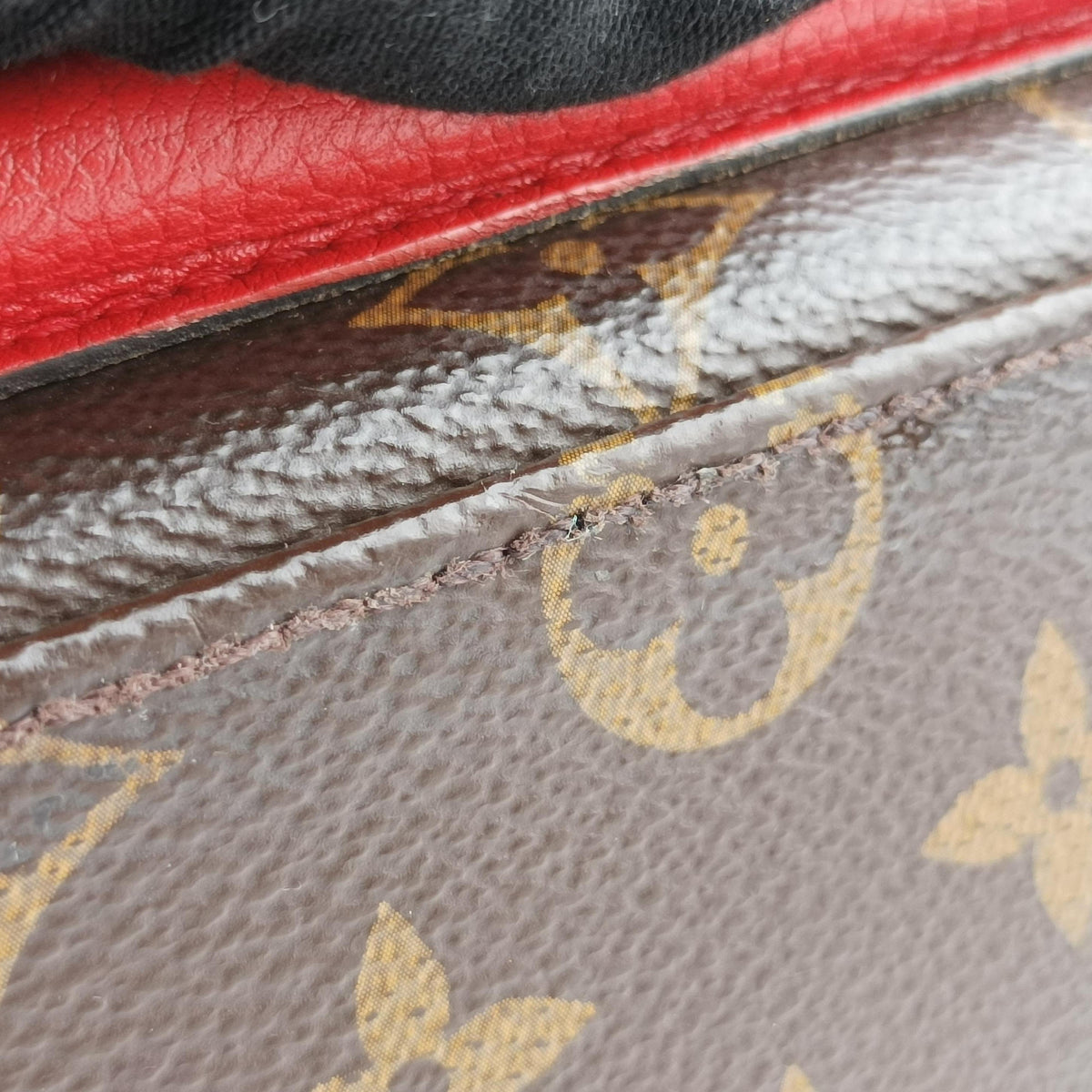 Pre-owned Louis Vuitton MARIGNAN Brown×COQUELICOT Monogram Canvas×calf leather M44544 shoulderbag | stylenewstar