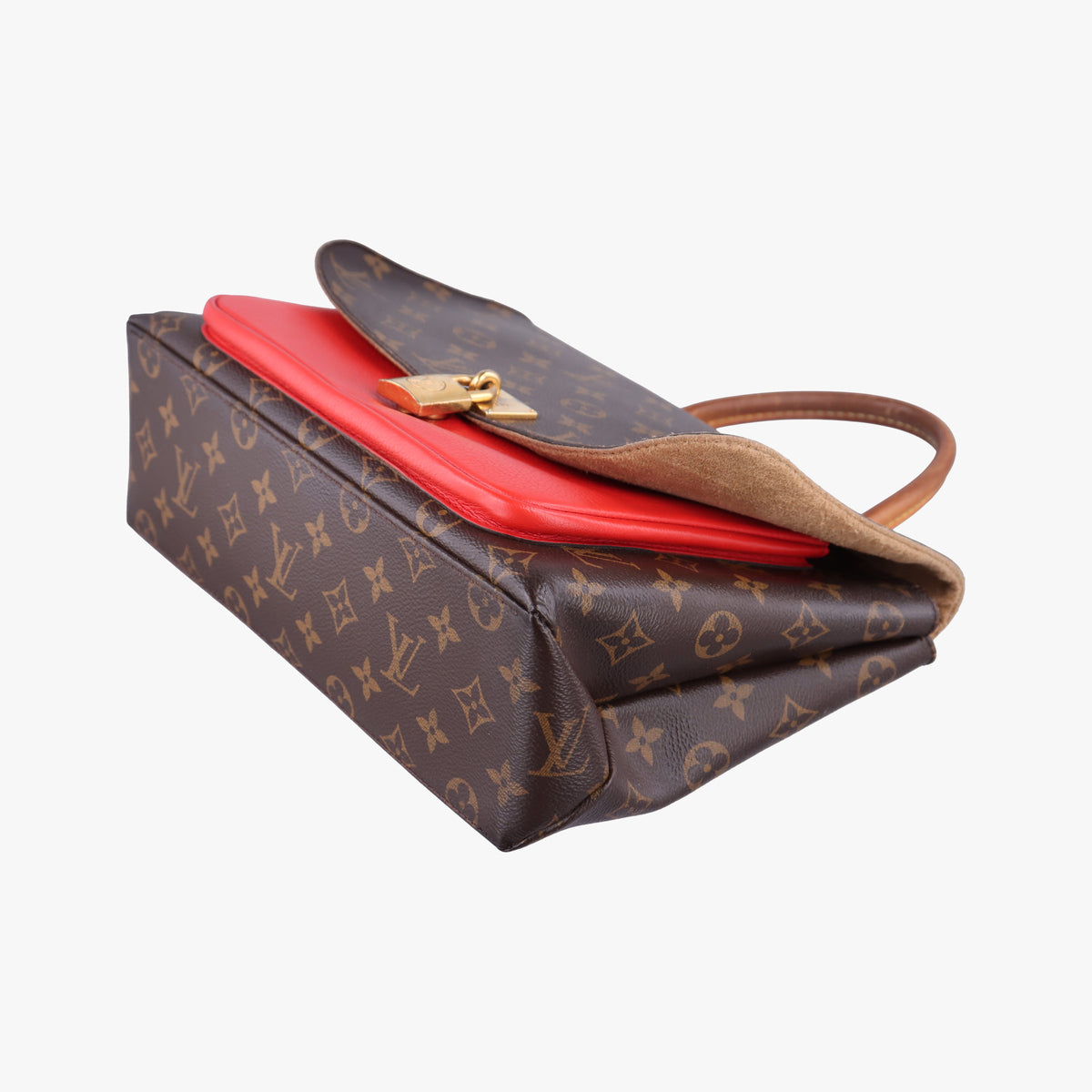 Pre-owned Louis Vuitton MARIGNAN Brown×COQUELICOT Monogram Canvas×calf leather M44544 shoulderbag | stylenewstar