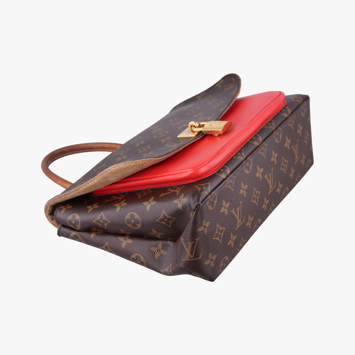 Pre-owned Louis Vuitton MARIGNAN Brown×COQUELICOT Monogram Canvas×calf leather M44544 shoulderbag | stylenewstar