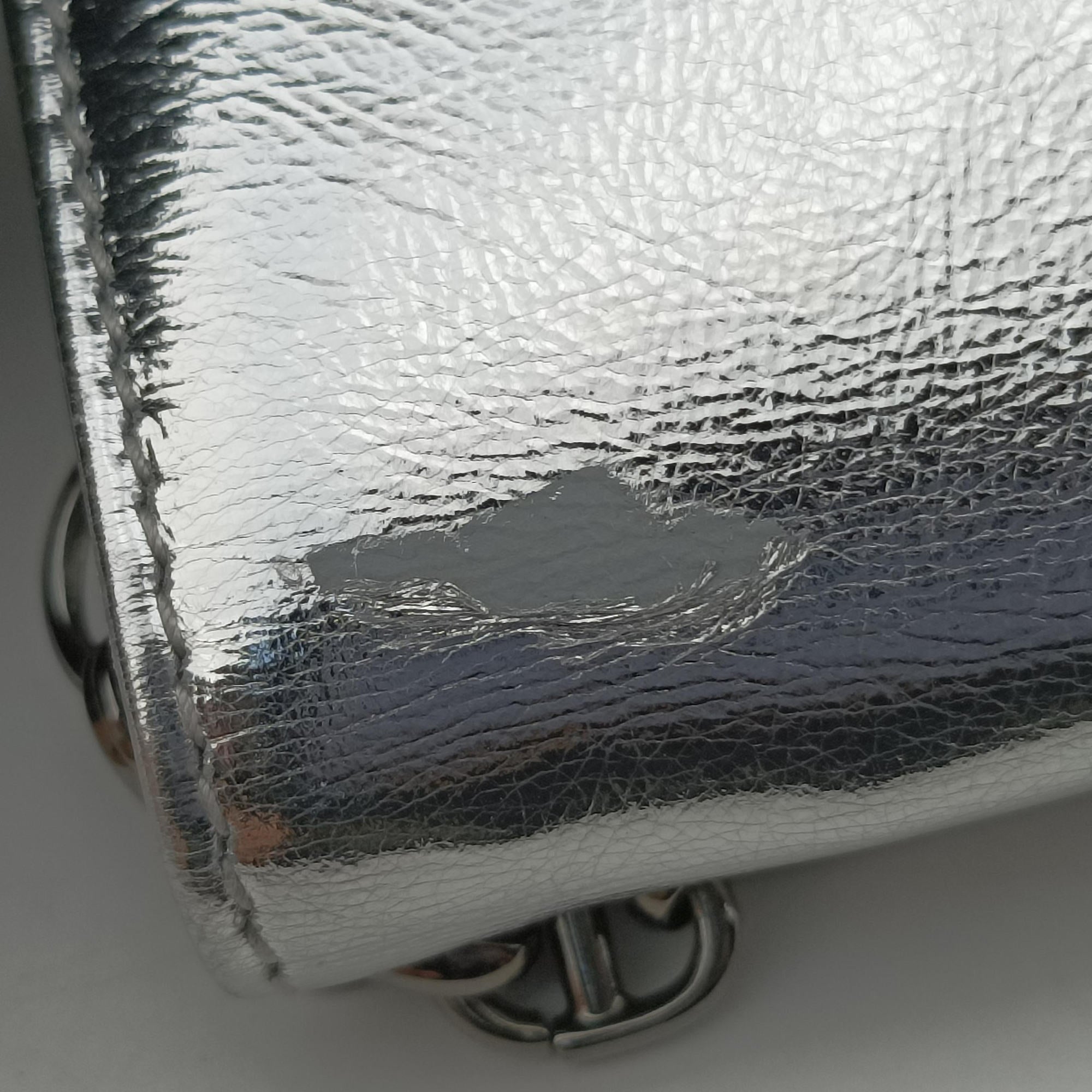 Pre-owned Christian Dior Dior double Medium Silver Leather  shoulderbag | stylenewstar