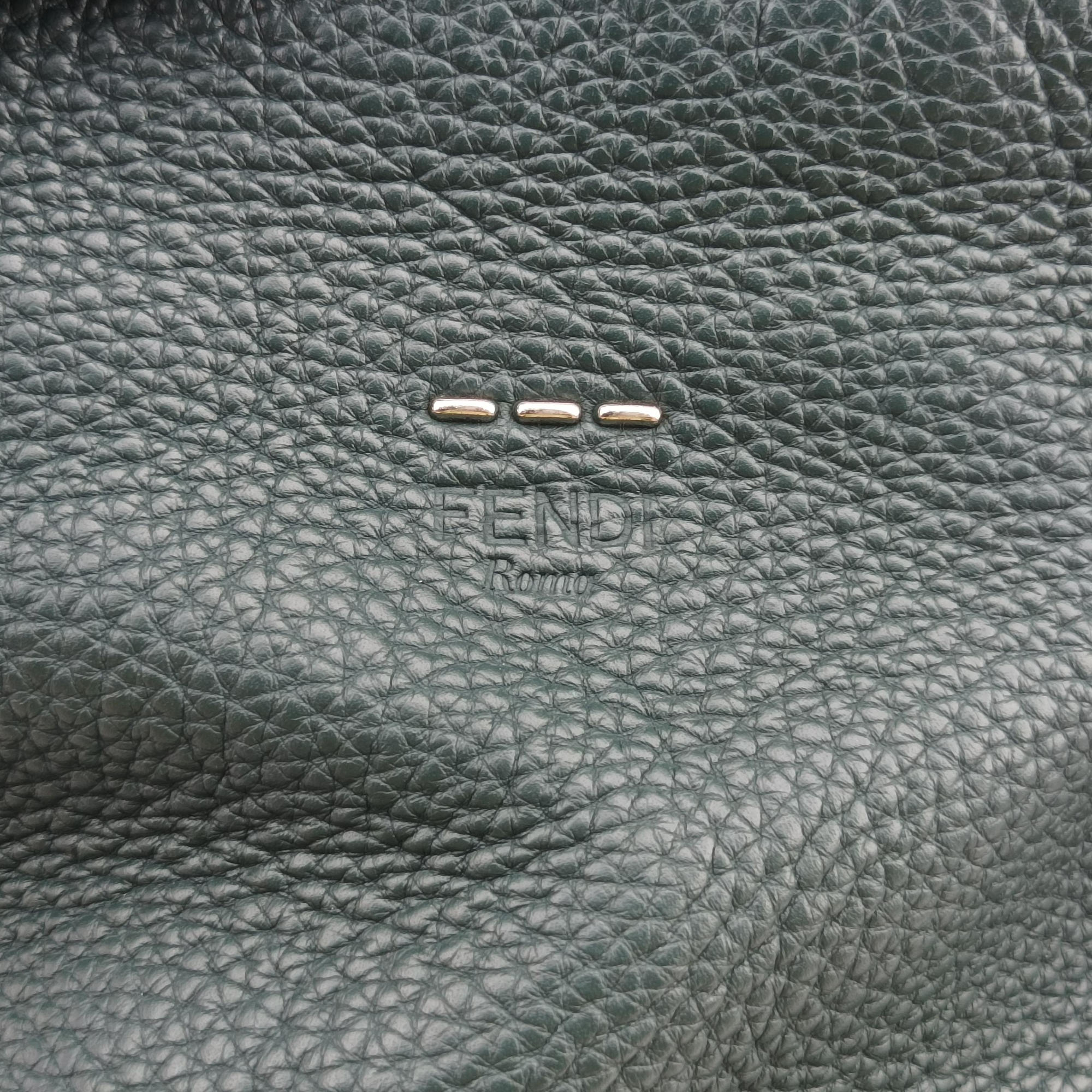 Pre-owned Fendi Selleria Lei Whipstitch Green Leather× Python  shoulderbag | stylenewstar