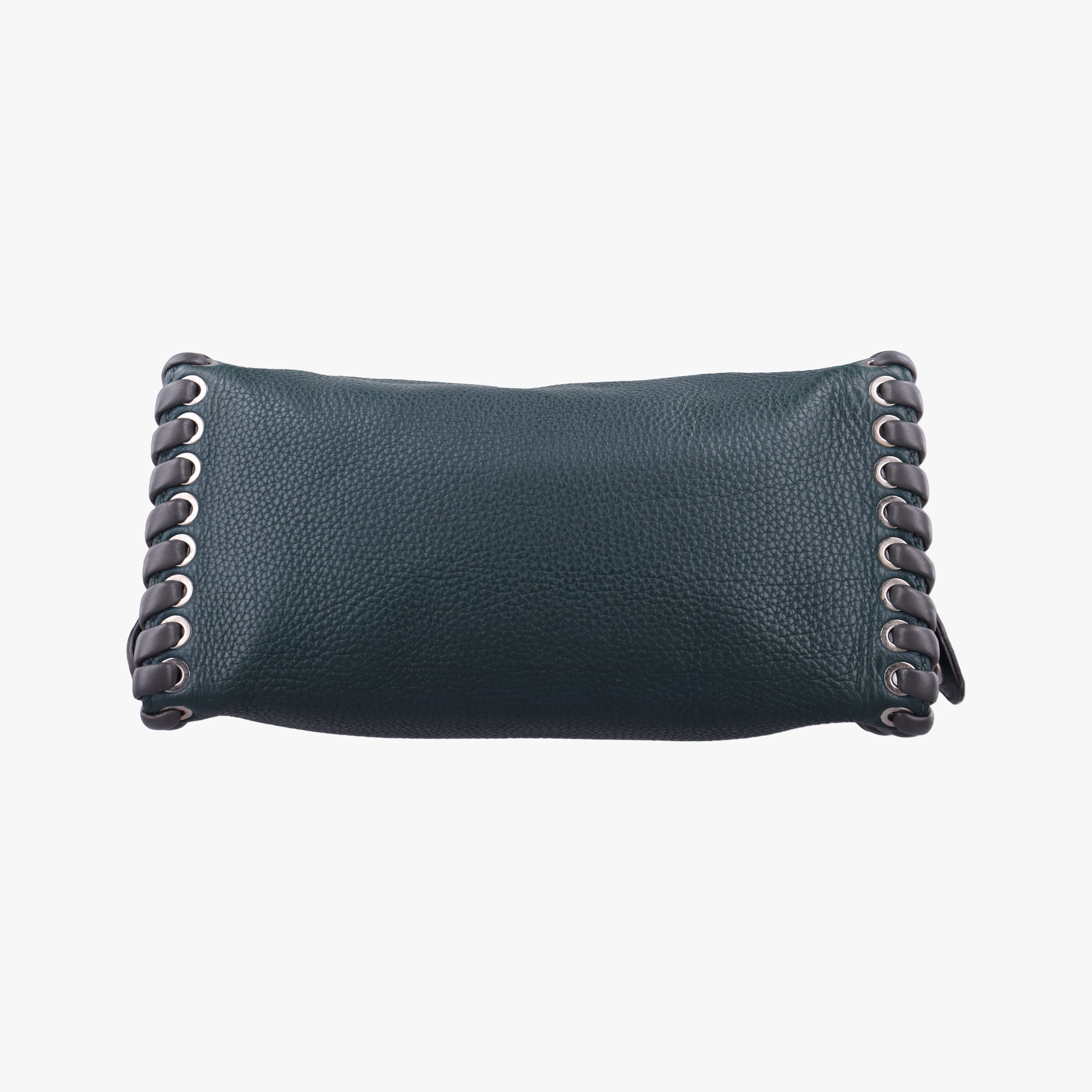 Pre-owned Fendi Selleria Lei Whipstitch Green Leather× Python  shoulderbag | stylenewstar