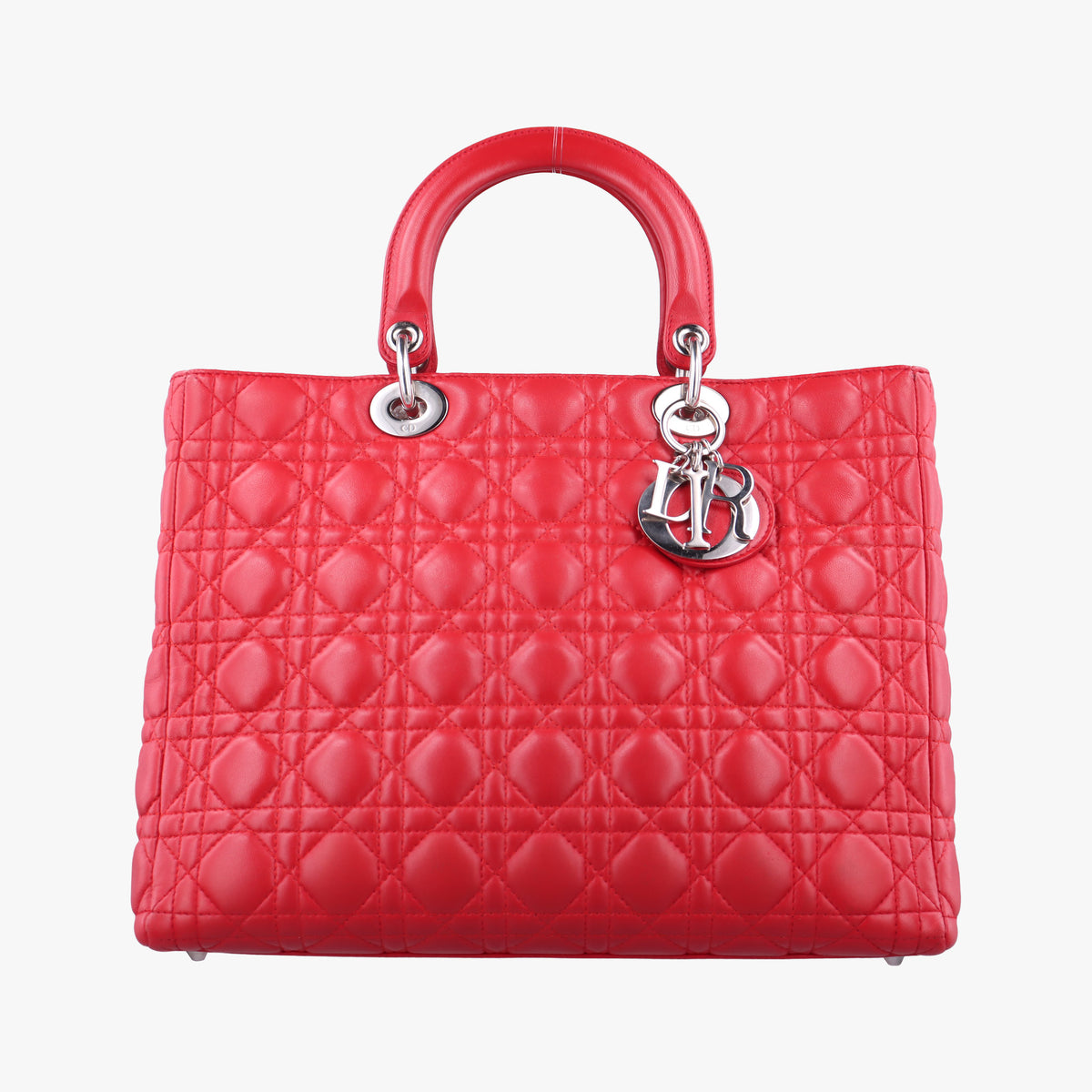 Pre-owned Christian Dior Lady Dior Red lambskin  handbag | stylenewstar