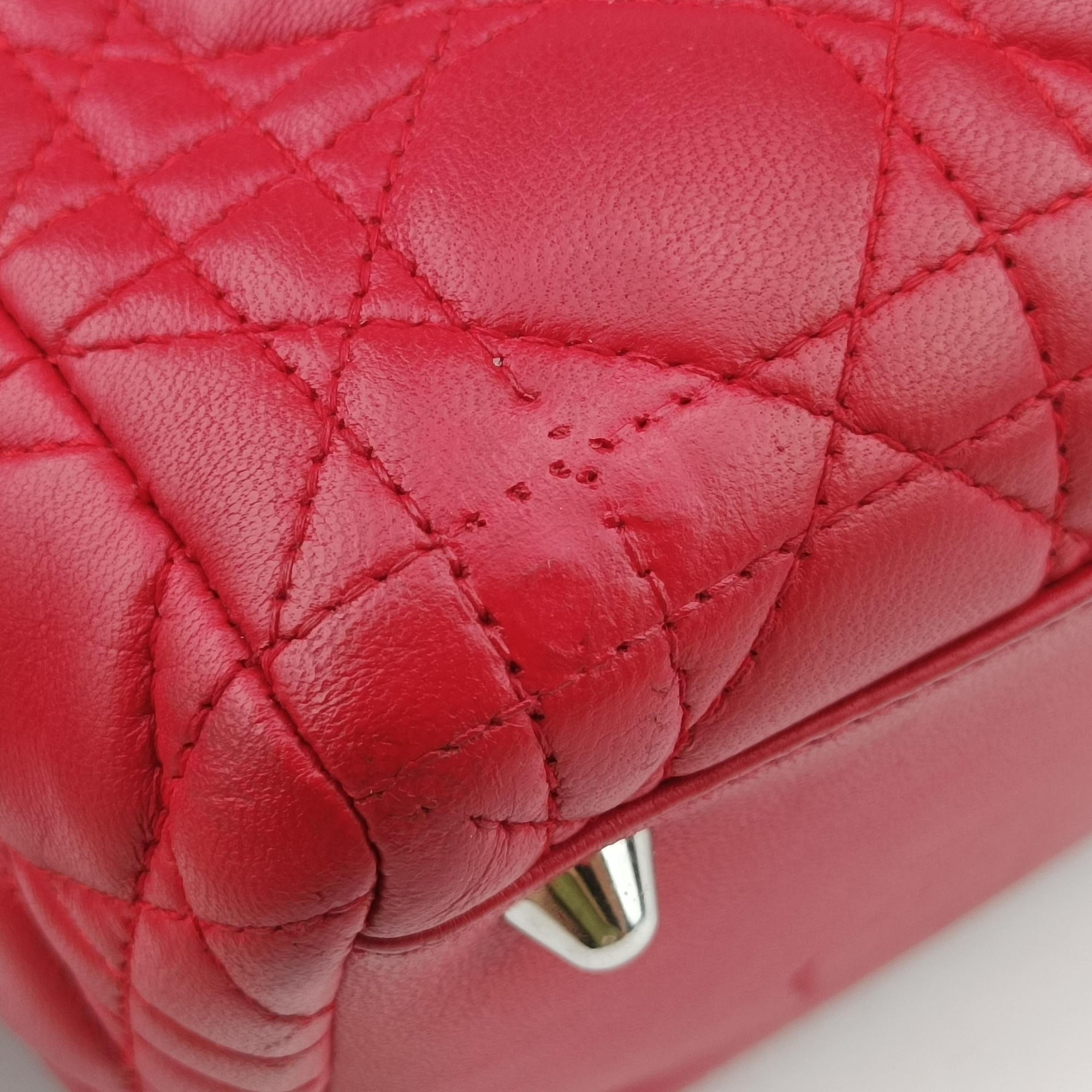 Pre-owned Christian Dior Lady Dior Red lambskin  handbag | stylenewstar