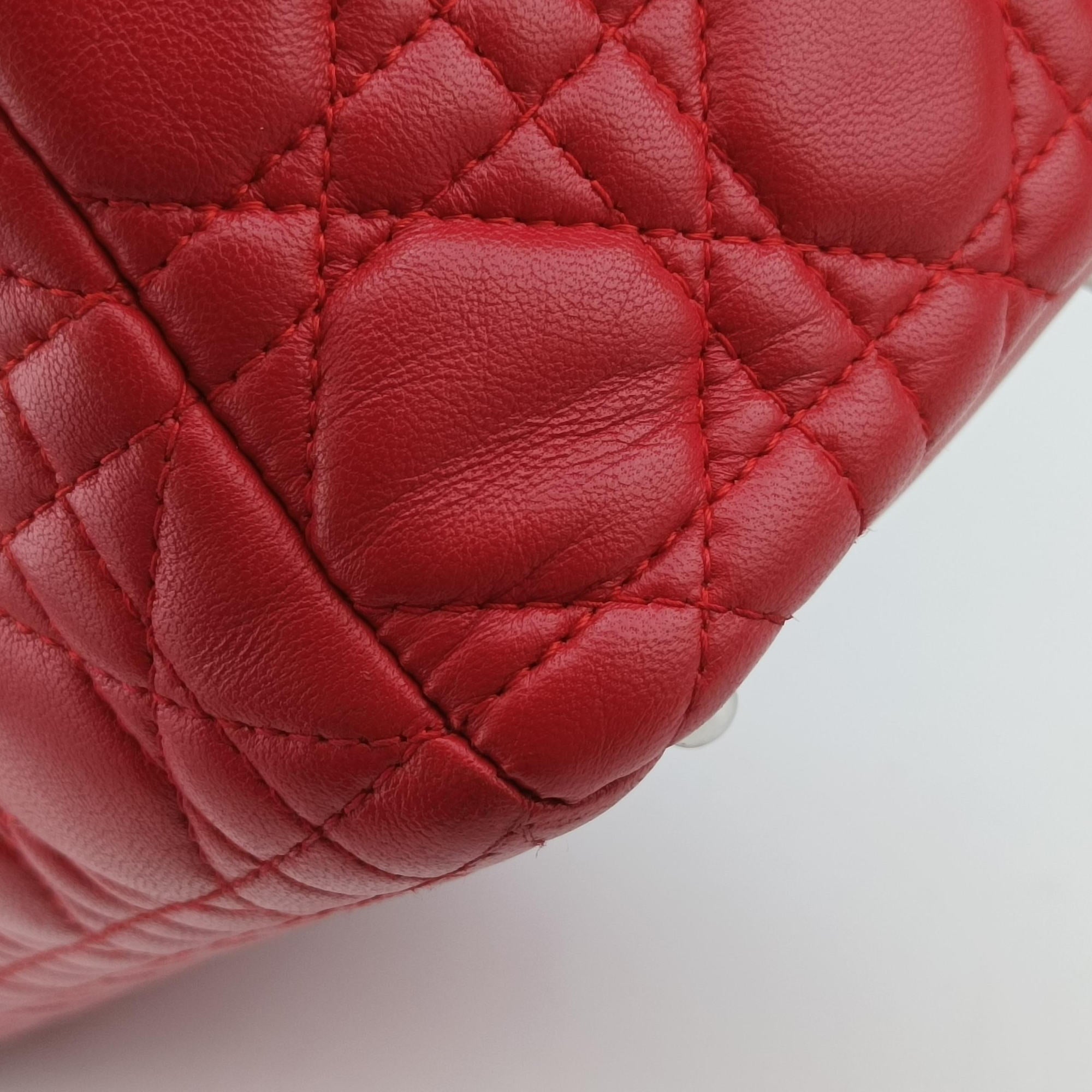 Pre-owned Christian Dior Lady Dior Red lambskin  handbag | stylenewstar