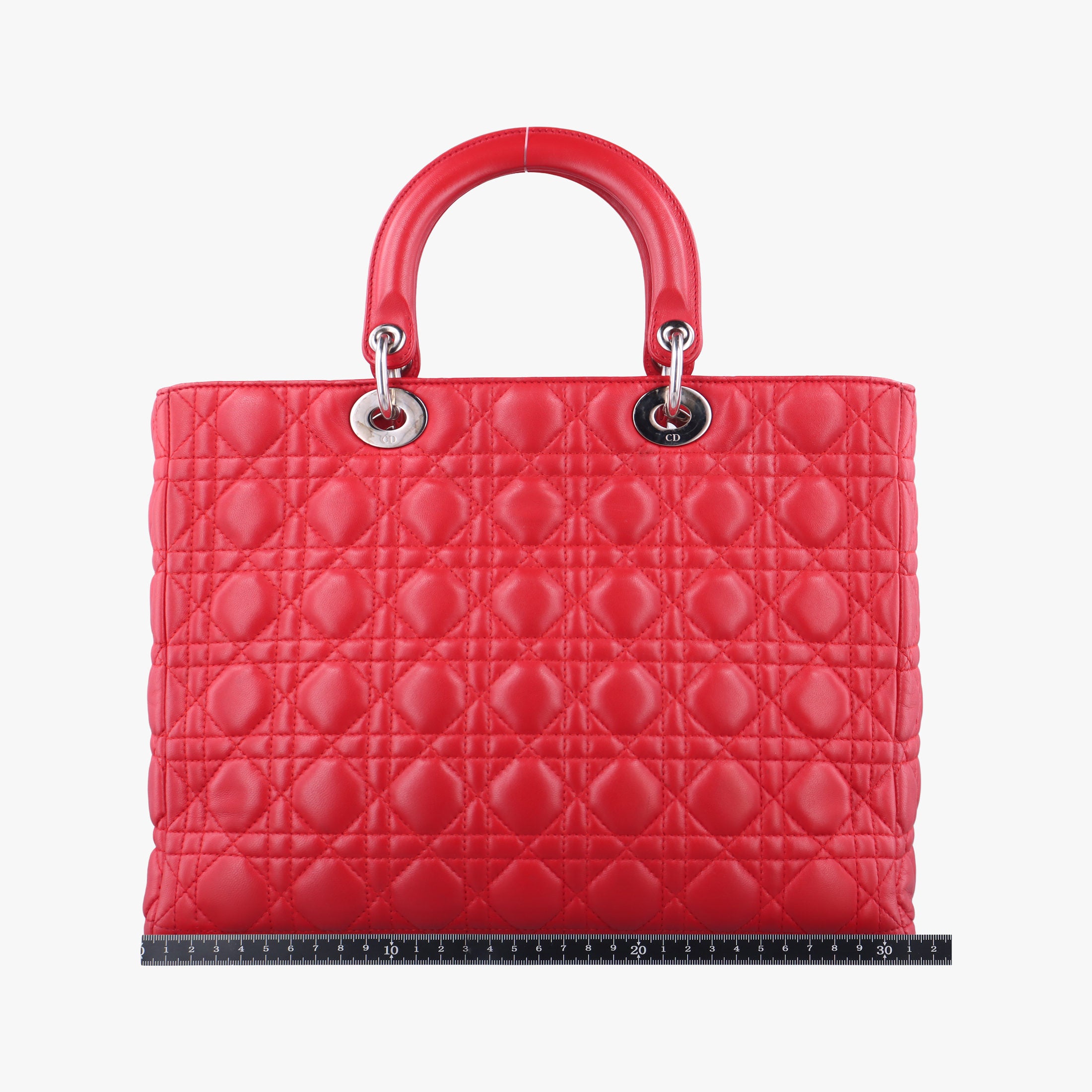 Pre-owned Christian Dior Lady Dior Red lambskin  handbag | stylenewstar