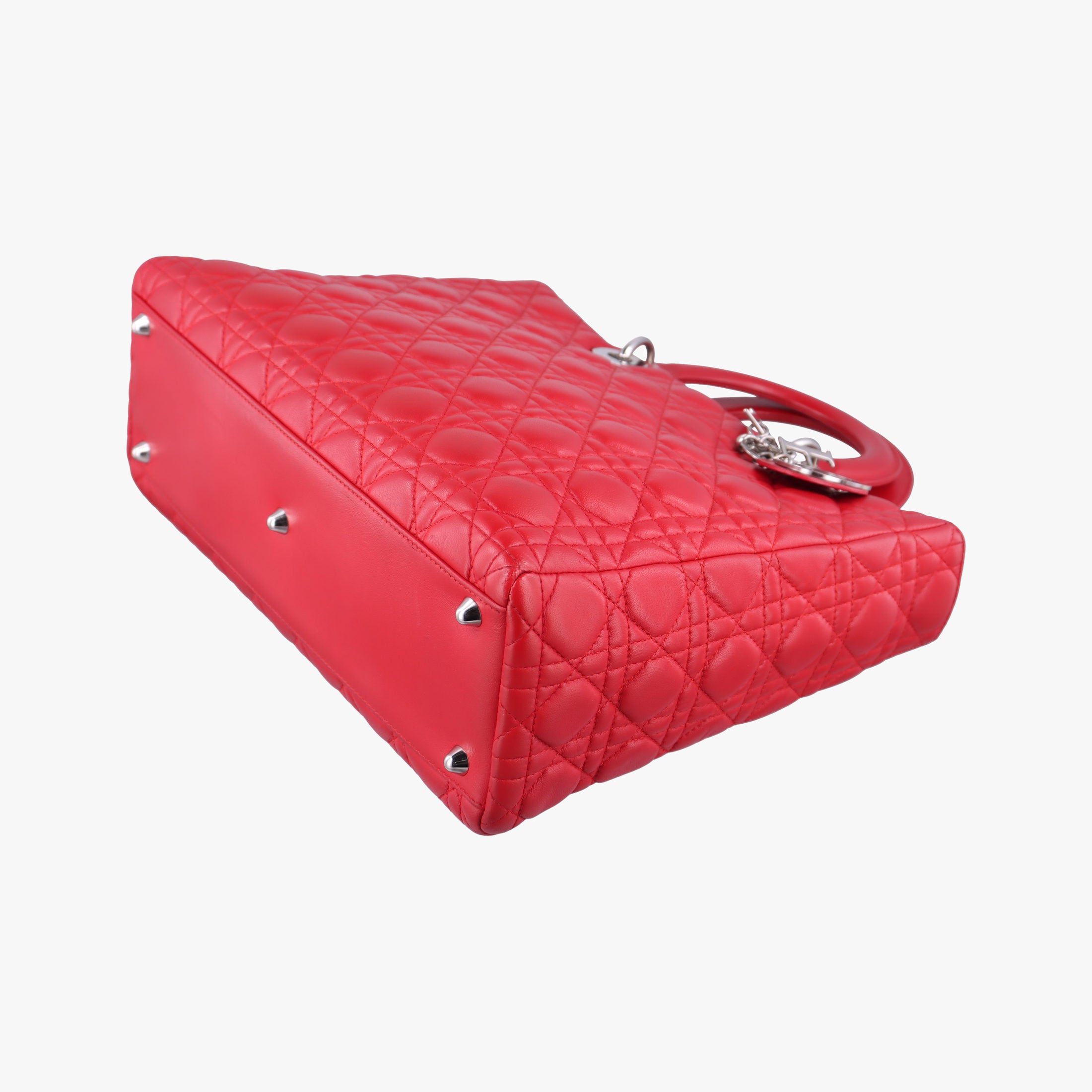 Pre-owned Christian Dior Lady Dior Red lambskin  handbag | stylenewstar