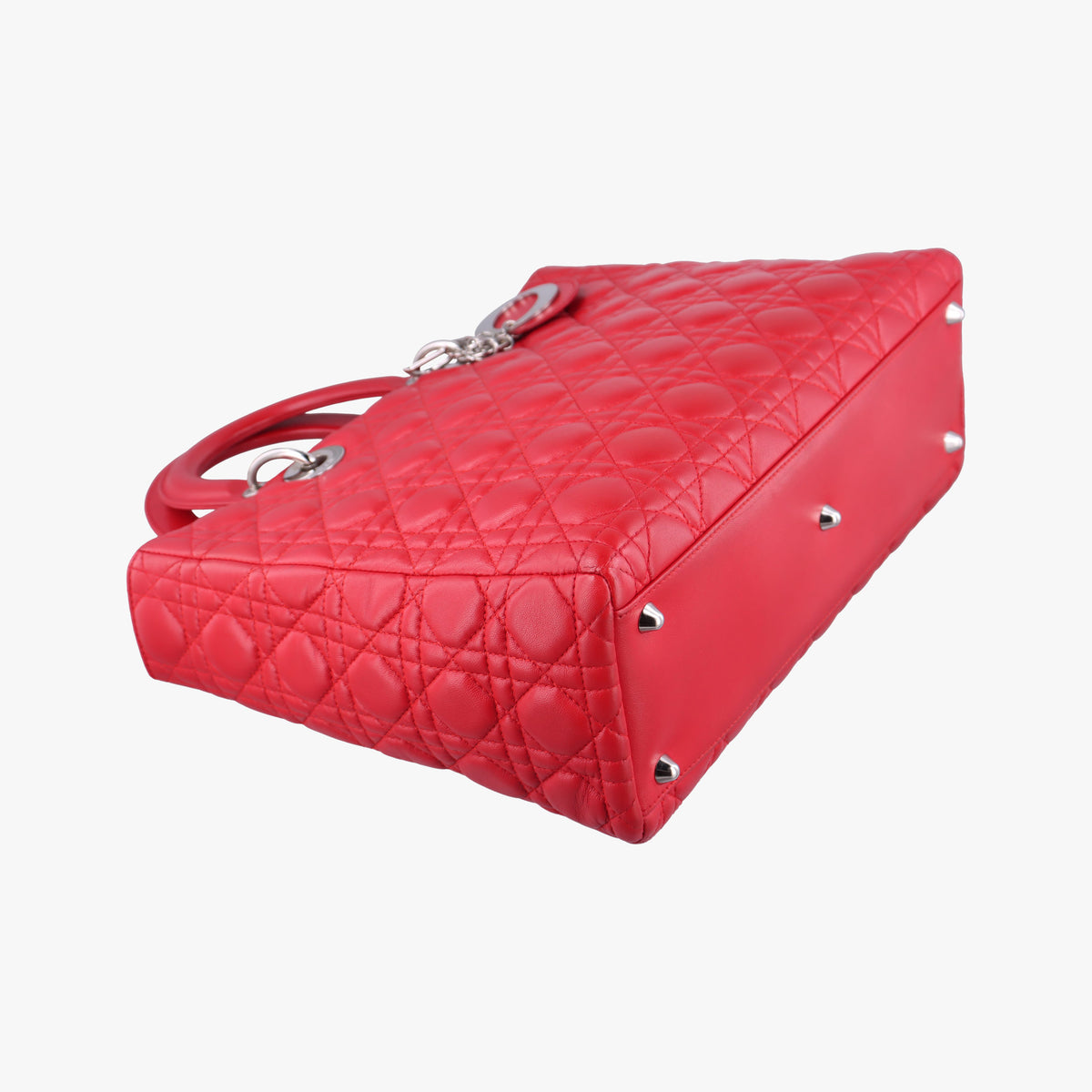 Pre-owned Christian Dior Lady Dior Red lambskin  handbag | stylenewstar
