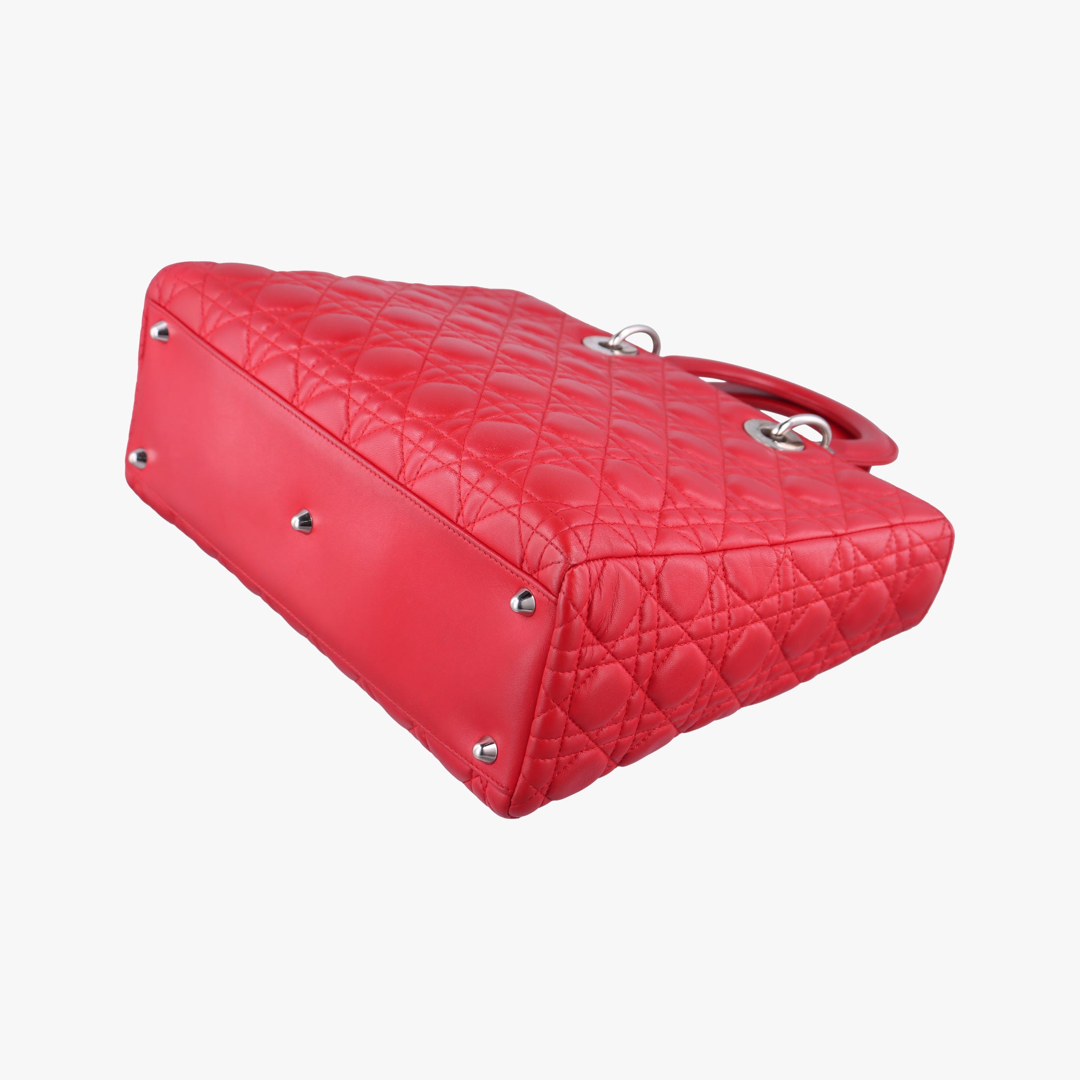 Pre-owned Christian Dior Lady Dior Red lambskin  handbag | stylenewstar