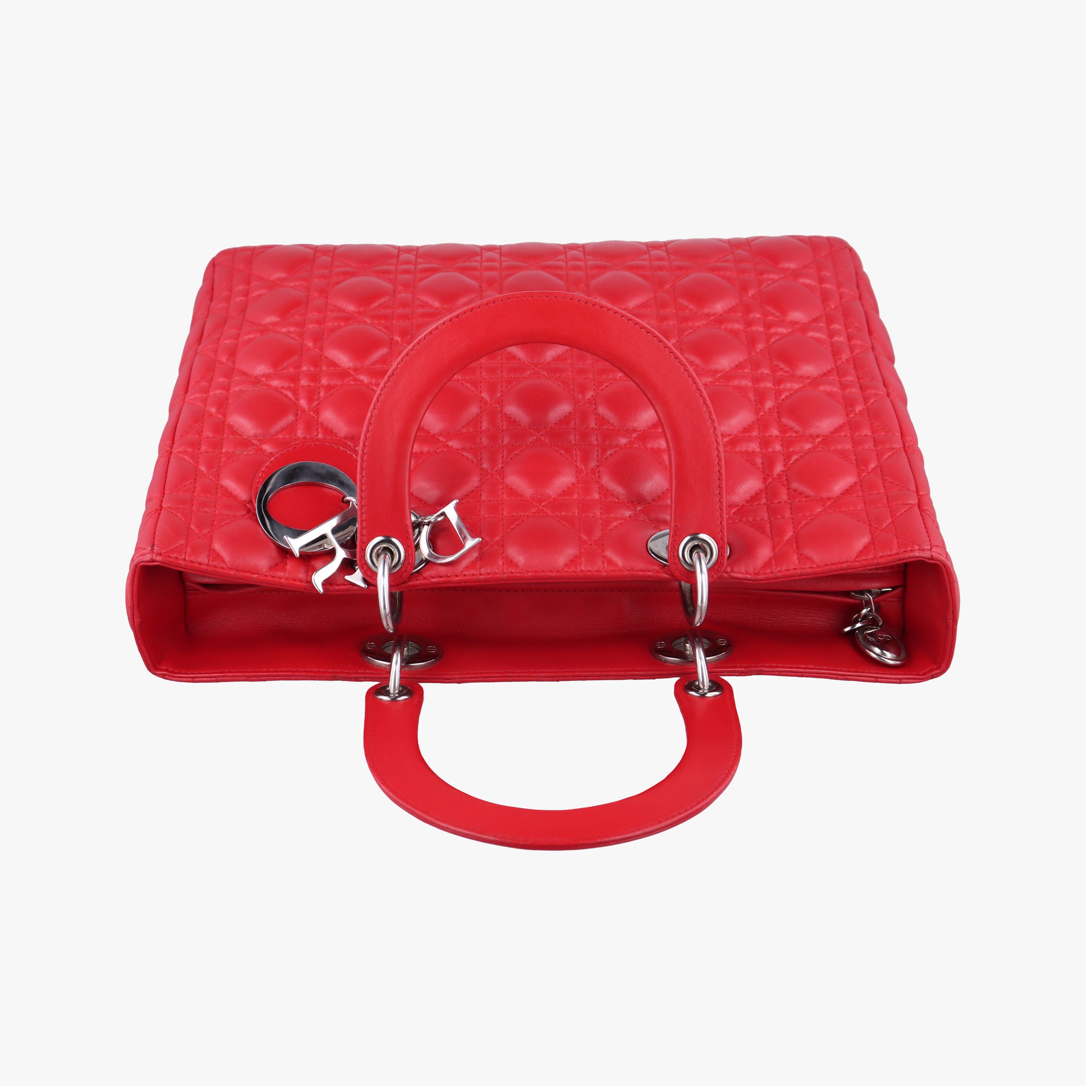 Pre-owned Christian Dior Lady Dior Red lambskin  handbag | stylenewstar