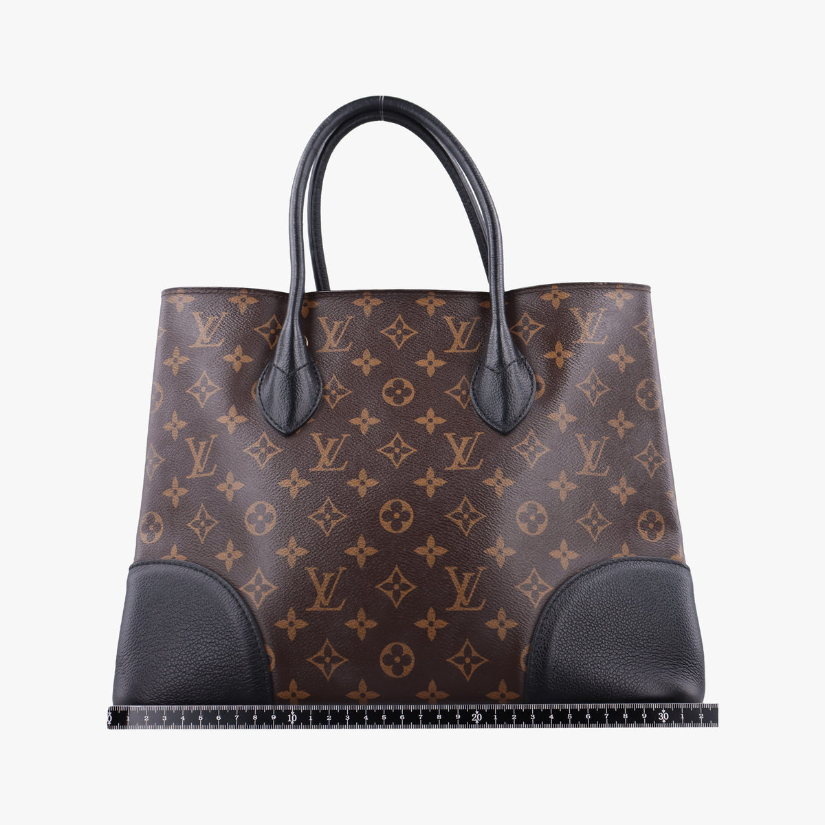 Pre-owned Louis Vuitton Flandrin Brown×Black Monogram canvas×calf leather M41595 handbag | stylenewstar