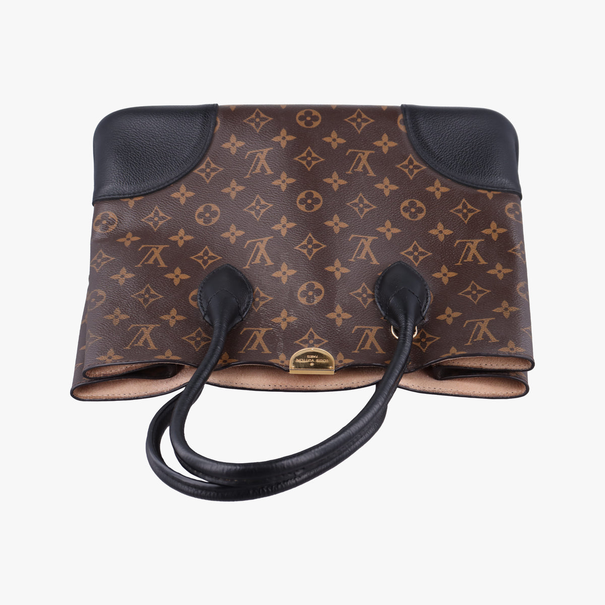 Pre-owned Louis Vuitton Flandrin Brown×Black Monogram canvas×calf leather M41595 handbag | stylenewstar