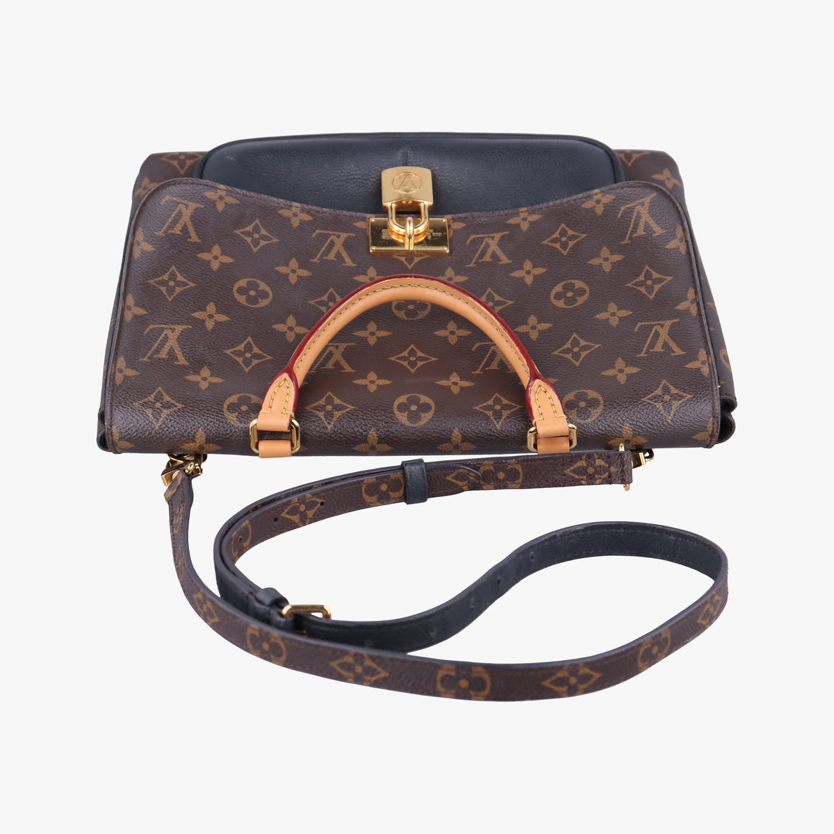 Secondhand Louis Vuitton MARIGNAN brown×black Monogram Canvas×calf leather M44259 shoulderbag | stylenewstar