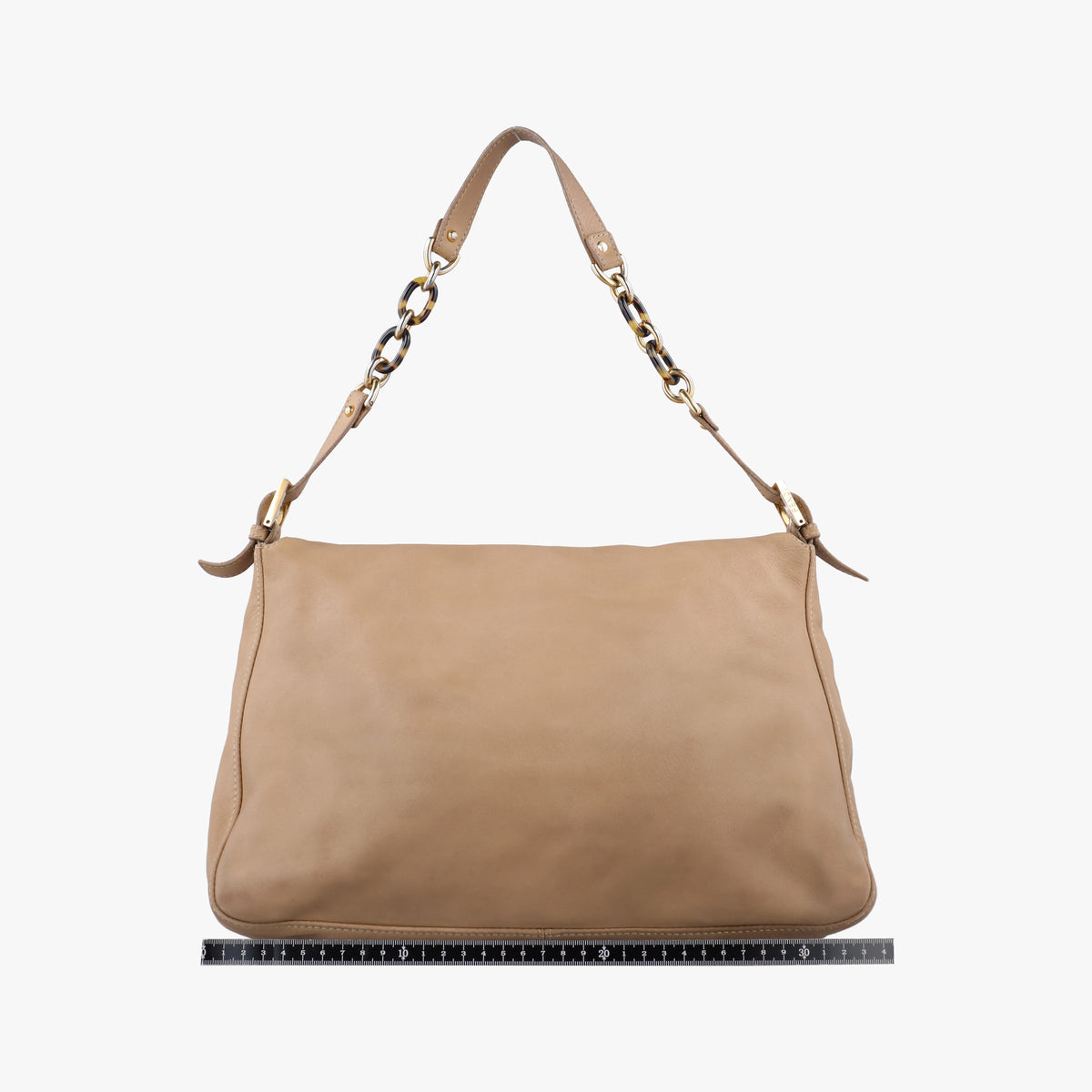 Pre-owned Fendi Big Mamma Forever Flap Beige Leather 8BR638 shoulderbag | stylenewstar