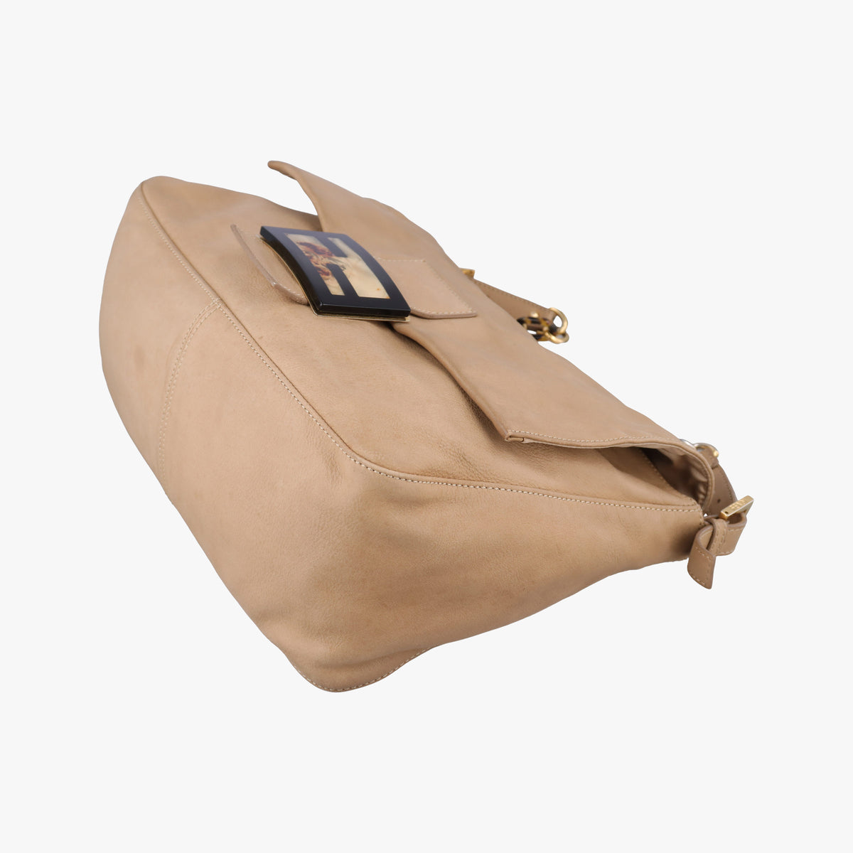 Pre-owned Fendi Big Mamma Forever Flap Beige Leather 8BR638 shoulderbag | stylenewstar