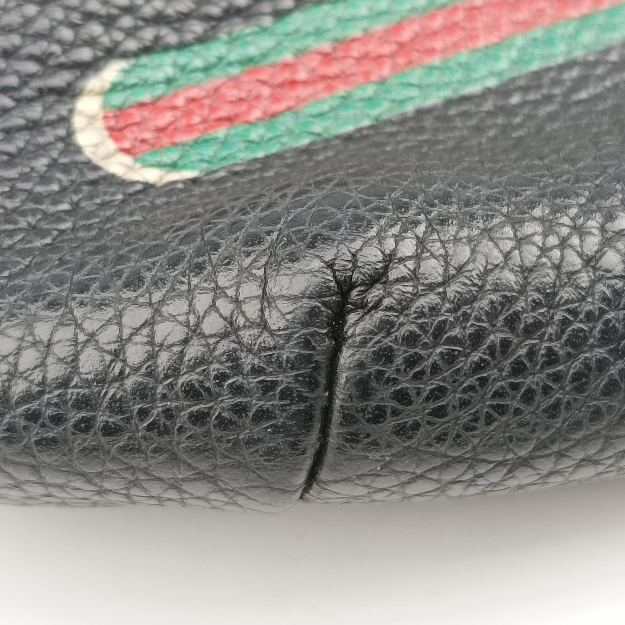 Secondhand Gucci Print Black Leather 527792 bum bag/waist bag | stylenewstar