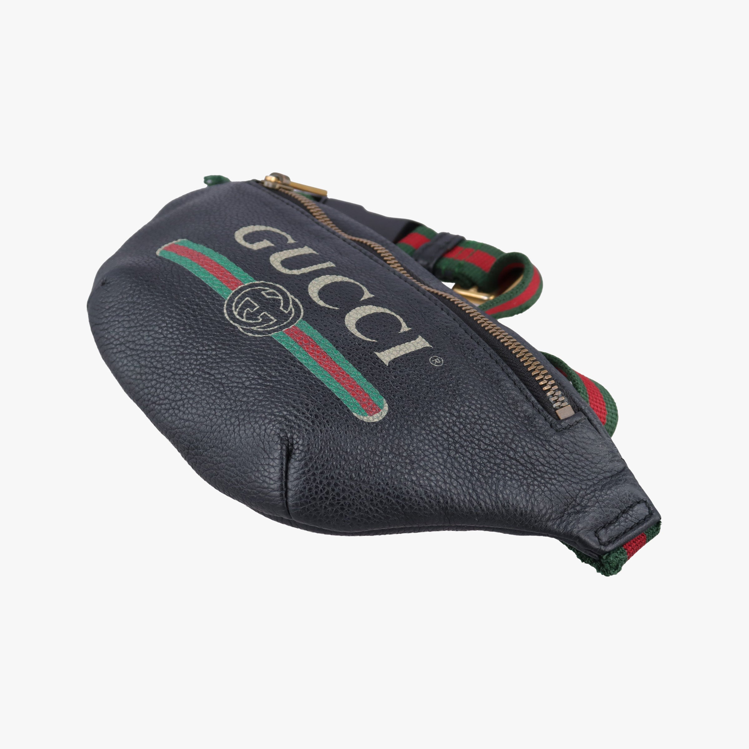 Secondhand Gucci Print Black Leather 527792 bum bag/waist bag | stylenewstar