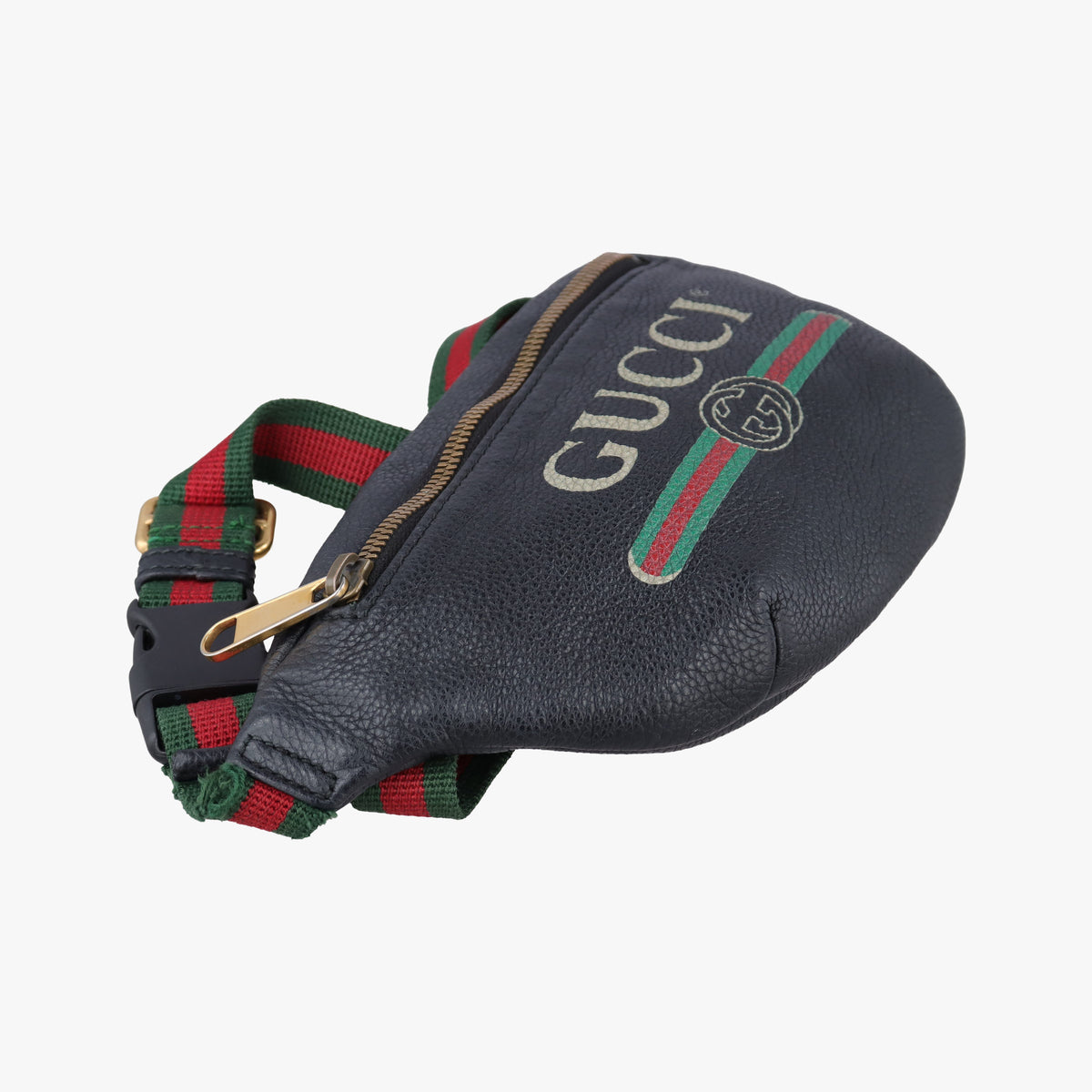 Secondhand Gucci Print Black Leather 527792 bum bag/waist bag | stylenewstar