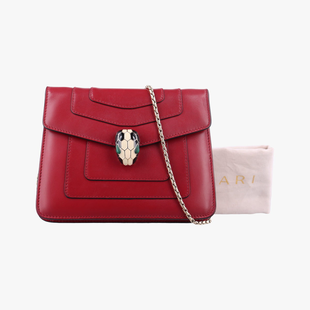 Pre-owned Bvlgari SERPENTI FOREVER Red Leather  shoulderbag | stylenewstar