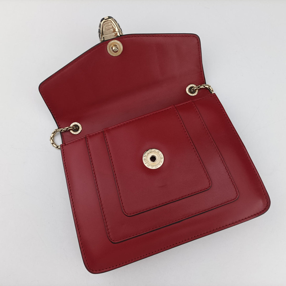 Pre-owned Bvlgari SERPENTI FOREVER Red Leather  shoulderbag | stylenewstar