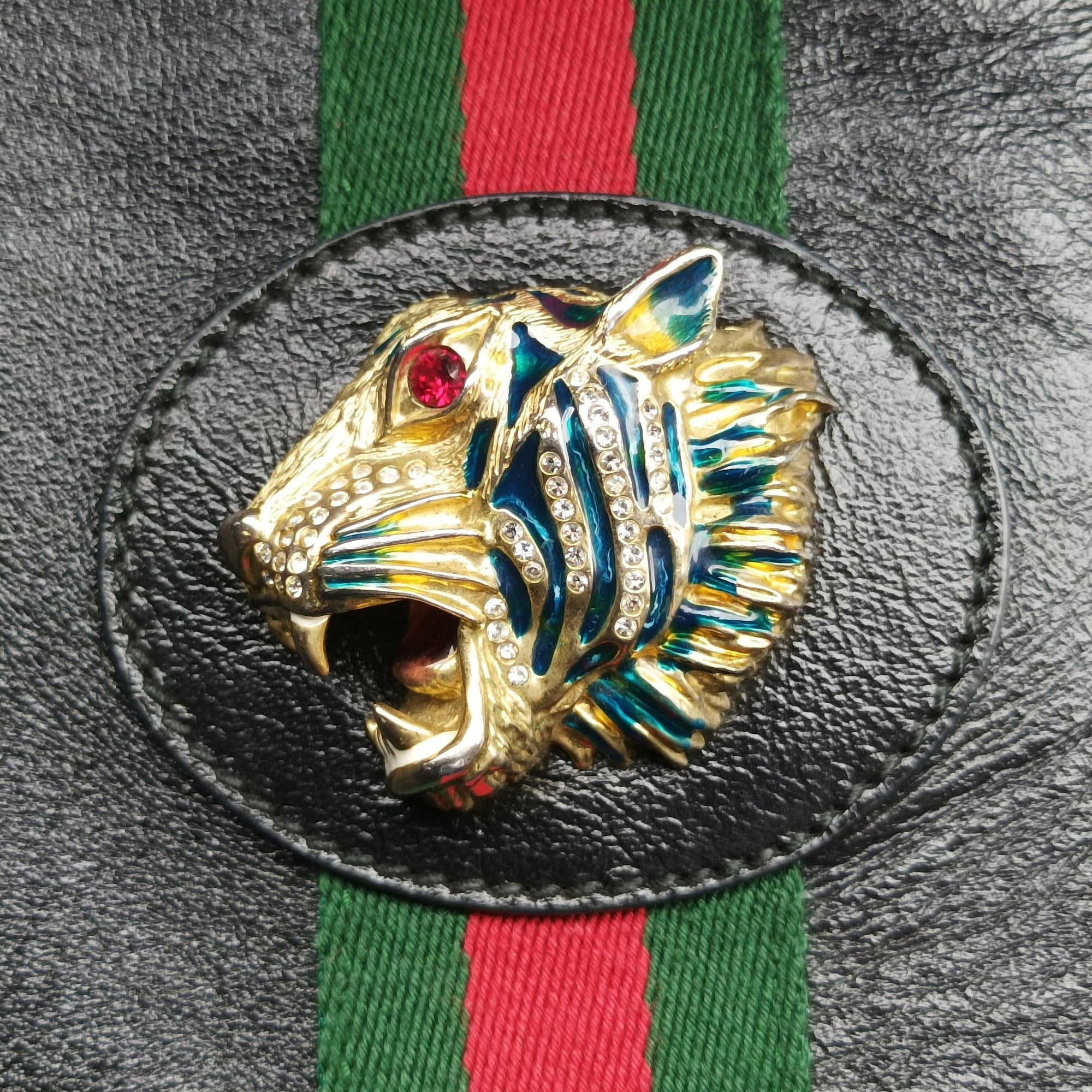 Pre-owned Gucci Rajah Black Leather 537219 shoulderbag | stylenewstar