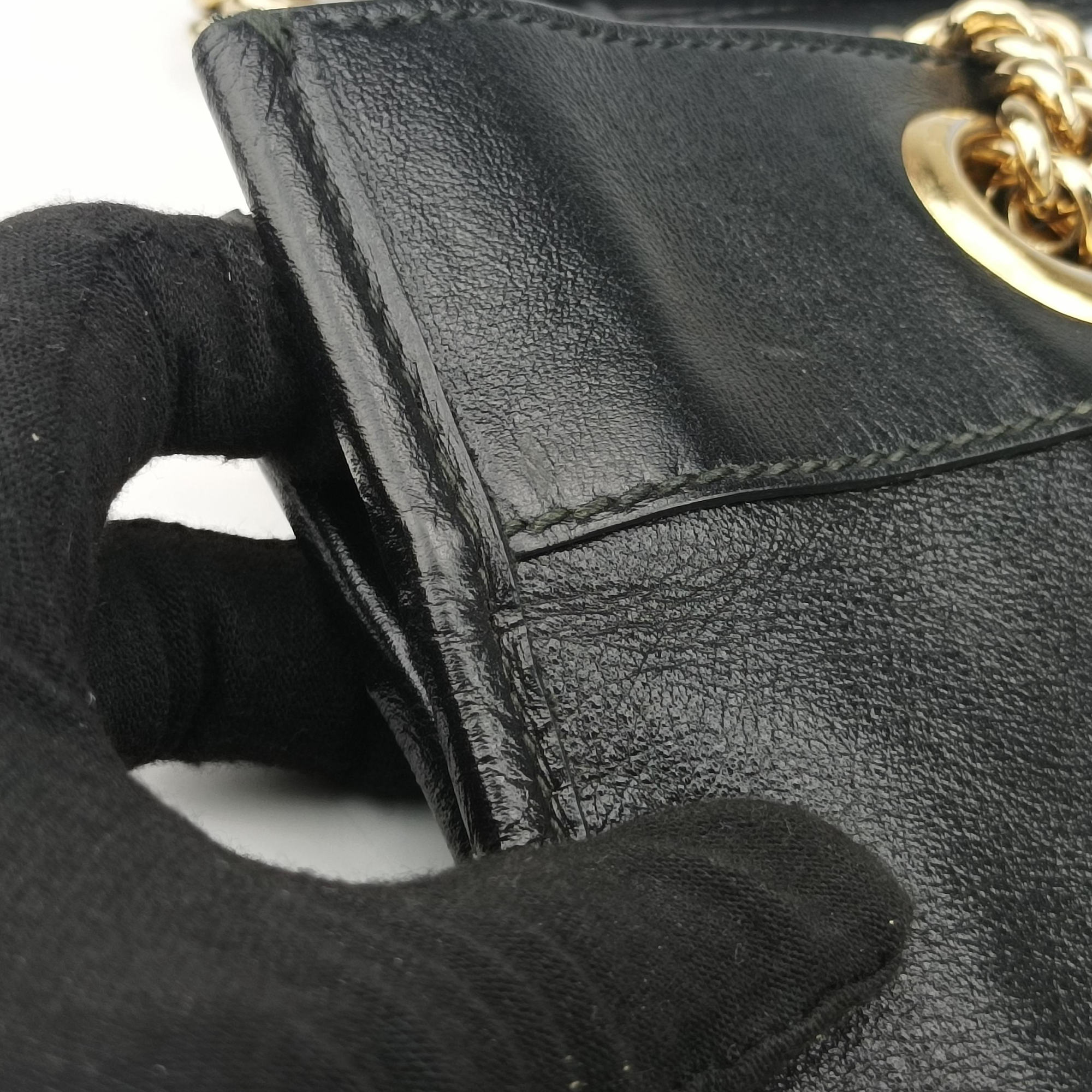 Pre-owned Gucci Rajah Black Leather 537219 shoulderbag | stylenewstar