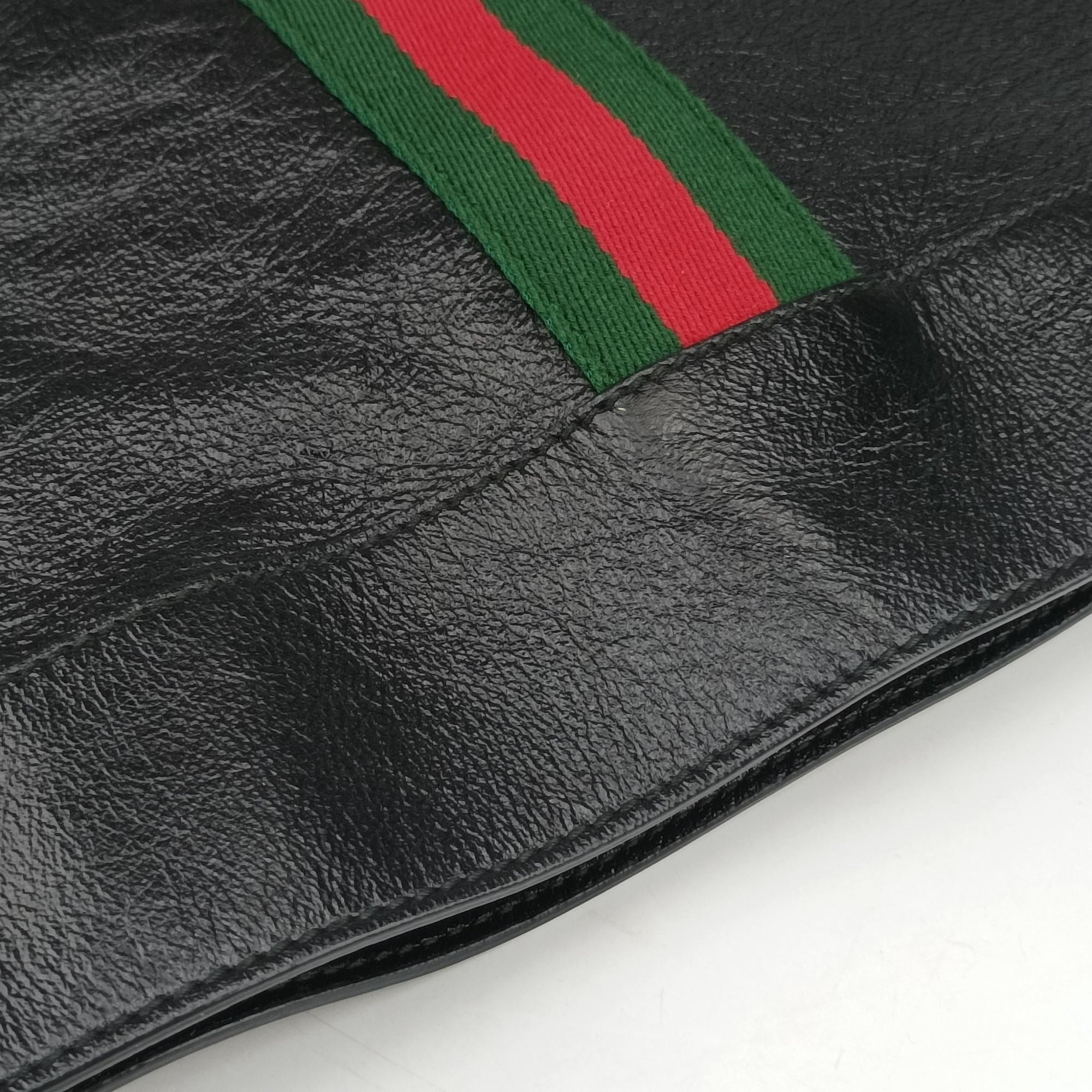 Pre-owned Gucci Rajah Black Leather 537219 shoulderbag | stylenewstar