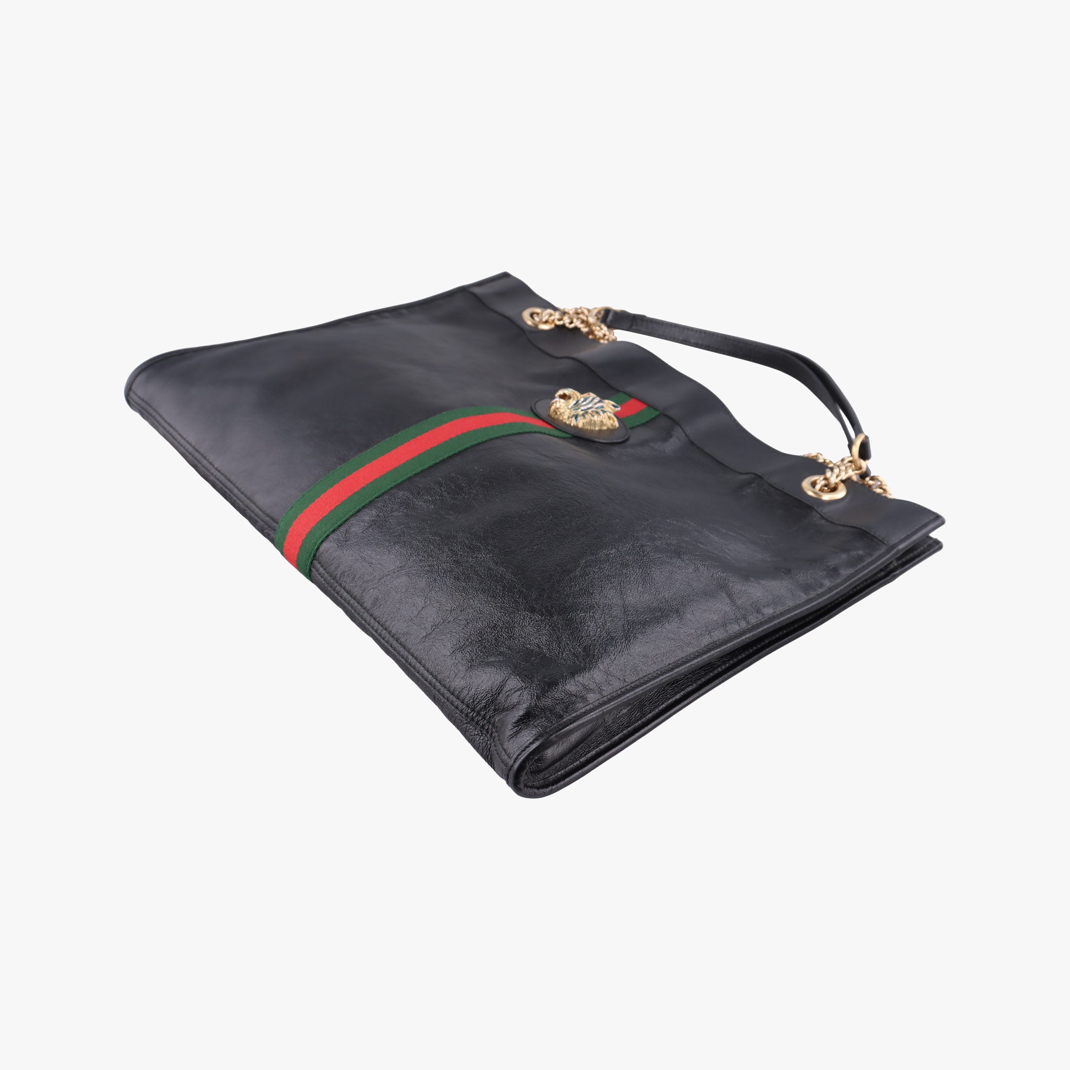Pre-owned Gucci Rajah Black Leather 537219 shoulderbag | stylenewstar